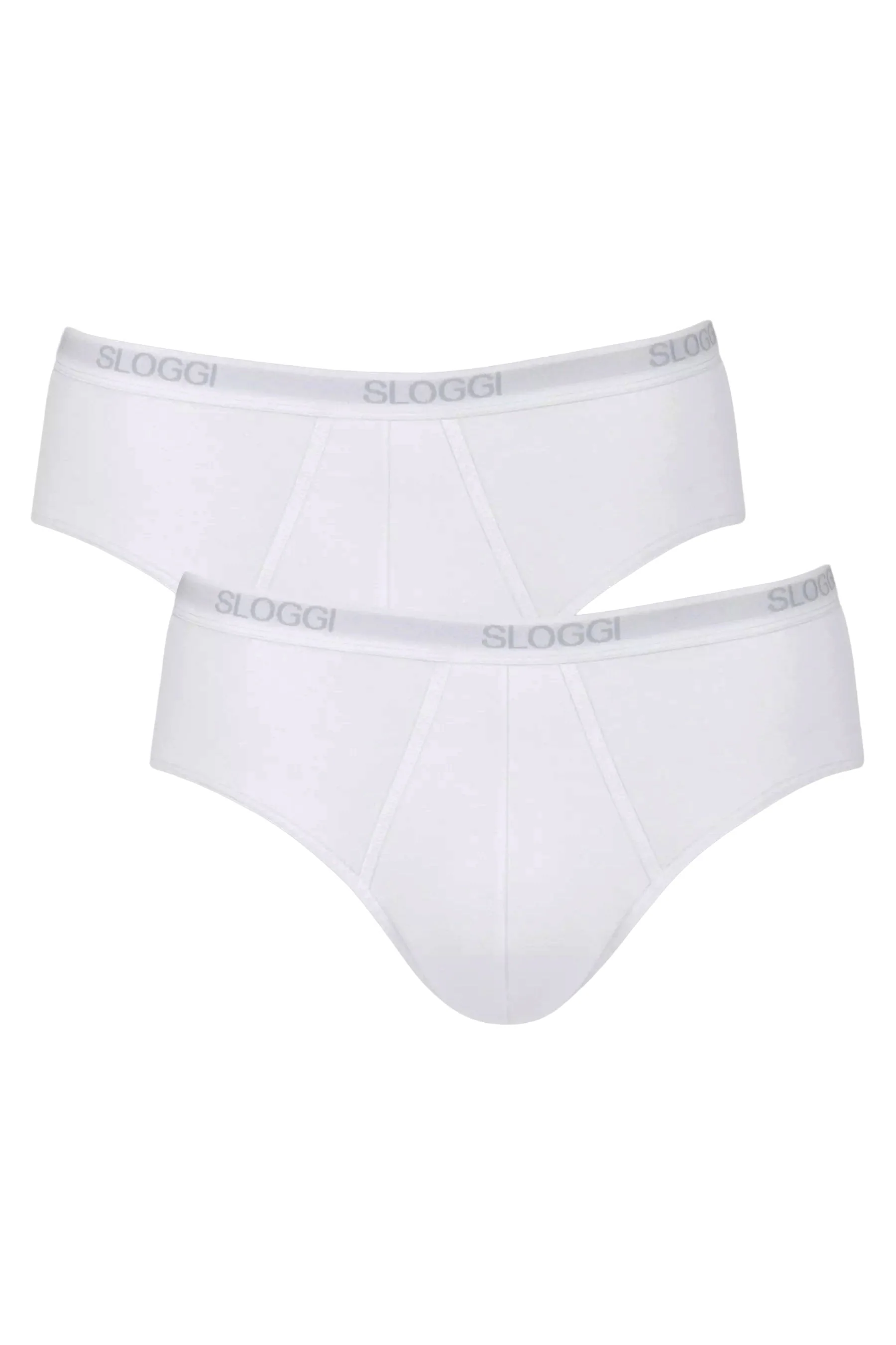 Mens Basic Midi Briefs - 2 Pack - White