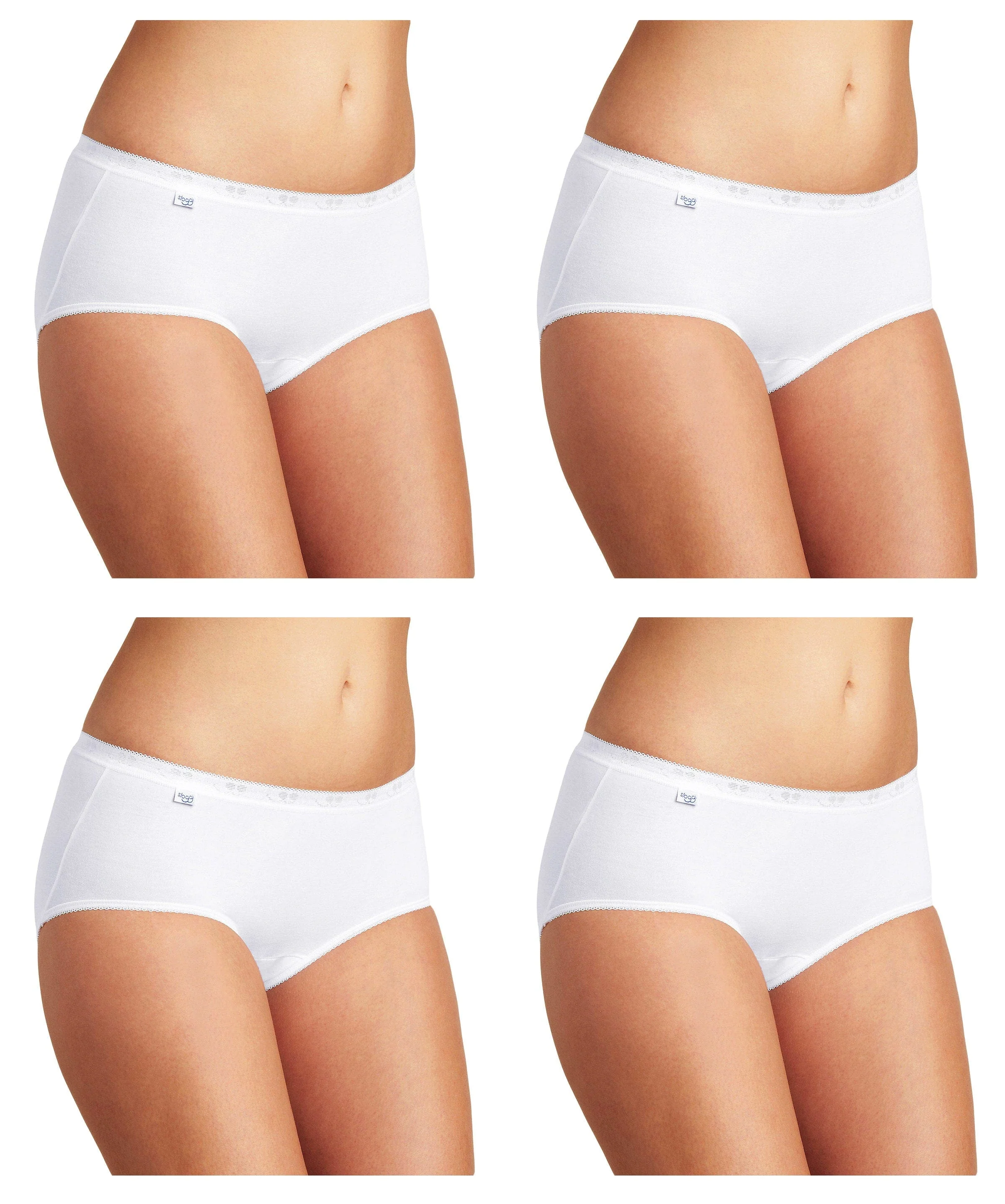 Womens Basic Midi Brief - 4 Pack - White - Image 3