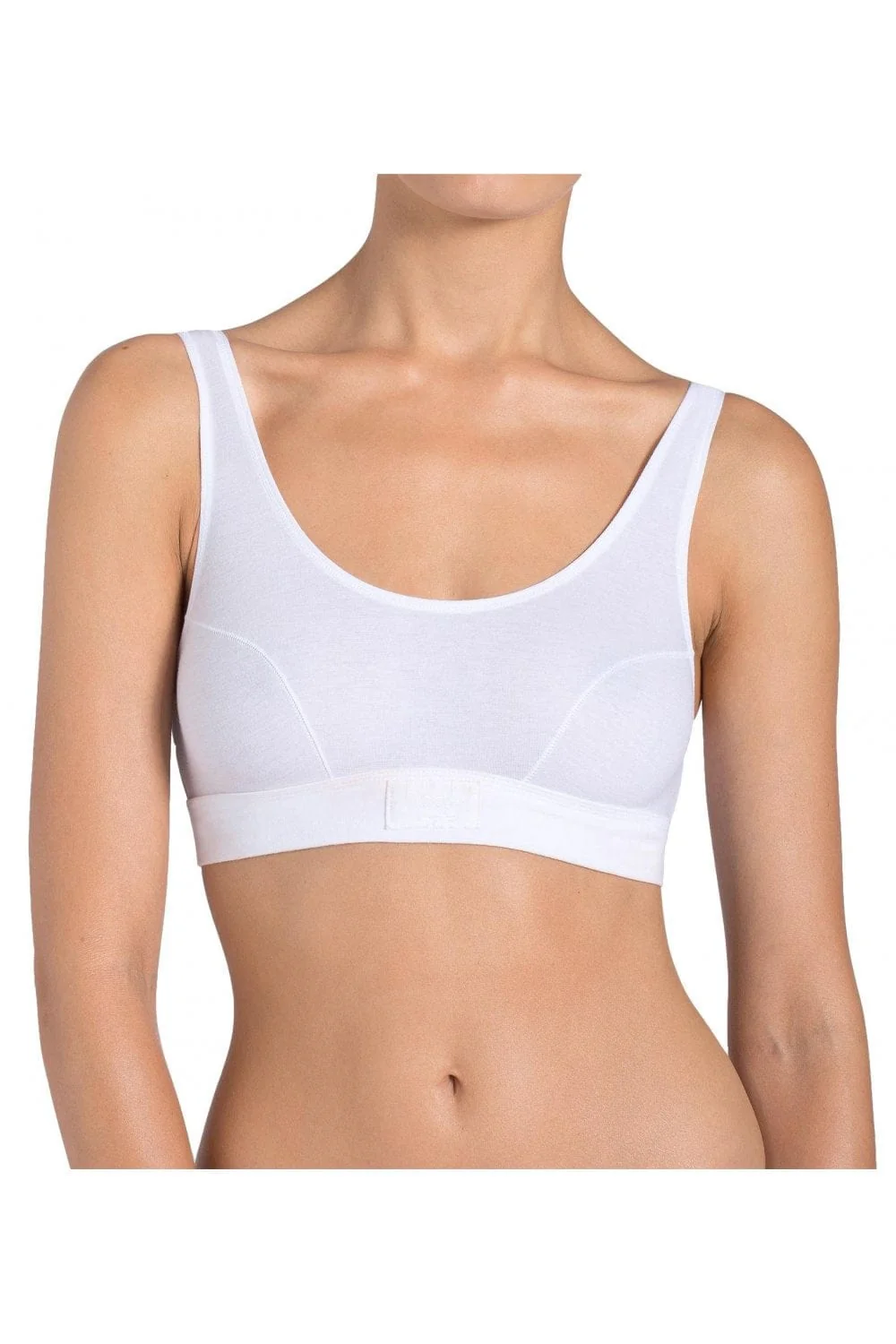 Womens Double Comfort Top Stretch Bra Top - White - Image 2