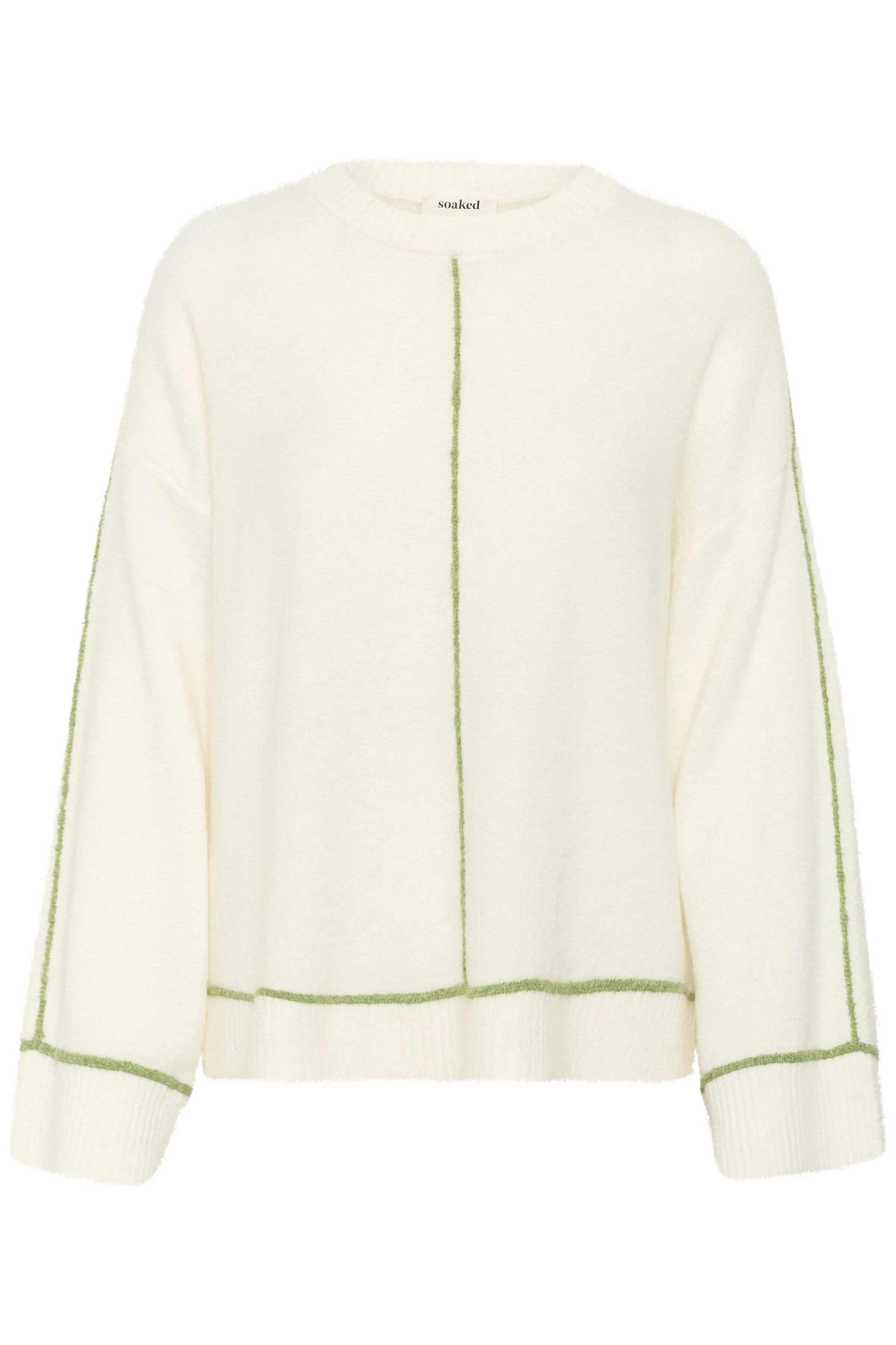 Amani Contrast Stitch Jumper - Broken White