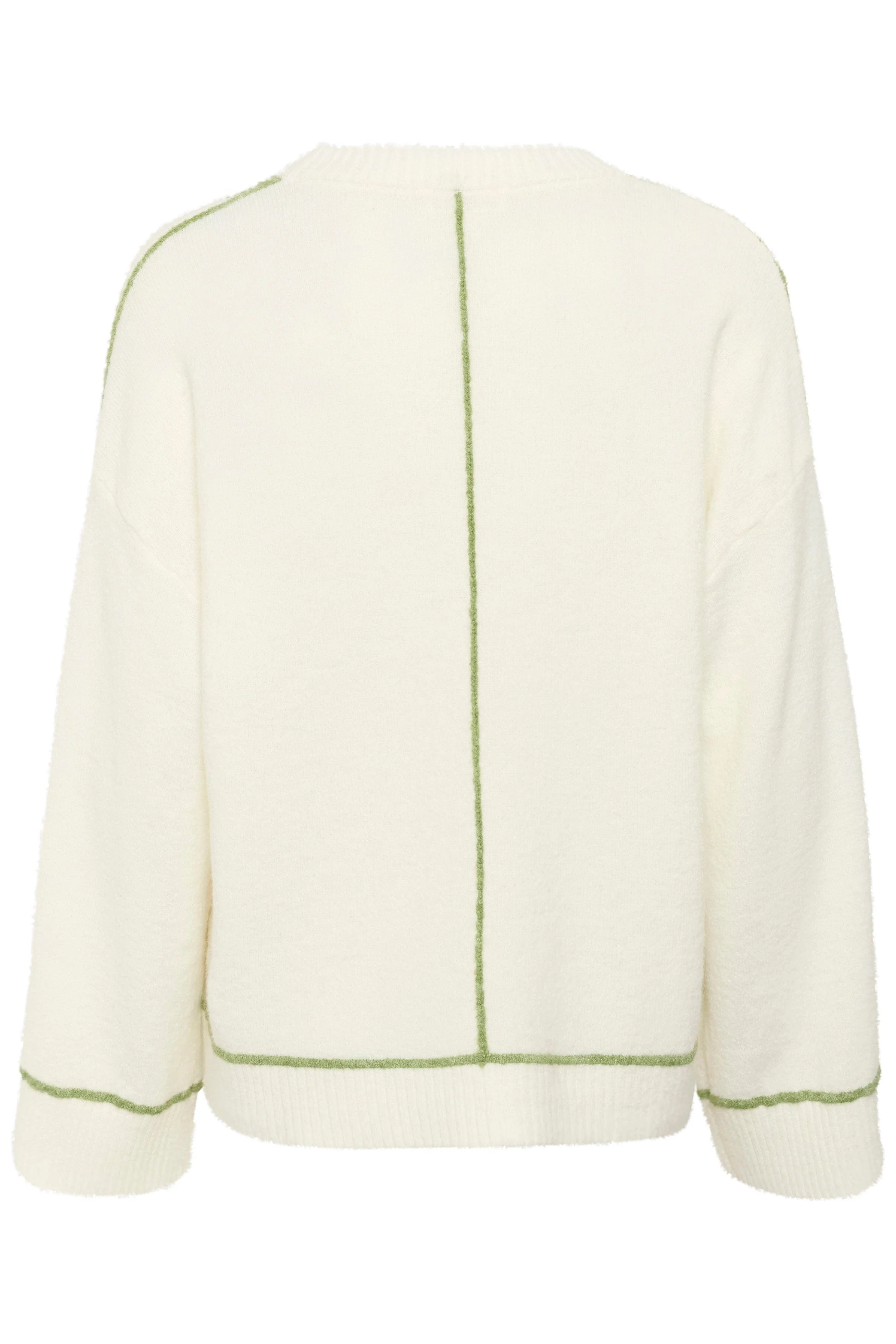 Amani Contrast Stitch Jumper - Broken White - Image 6