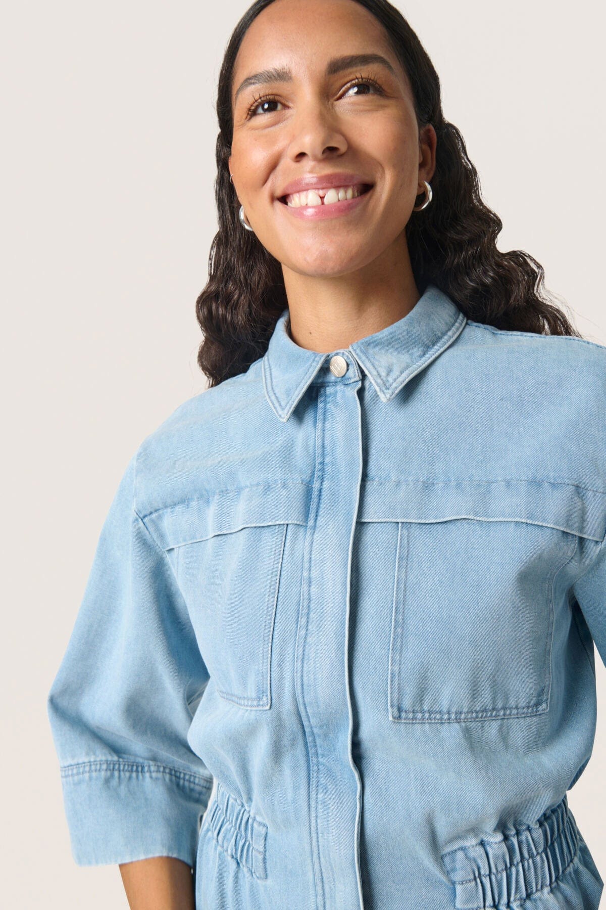 Annabeth Denim Dress - Light Blue - Image 4