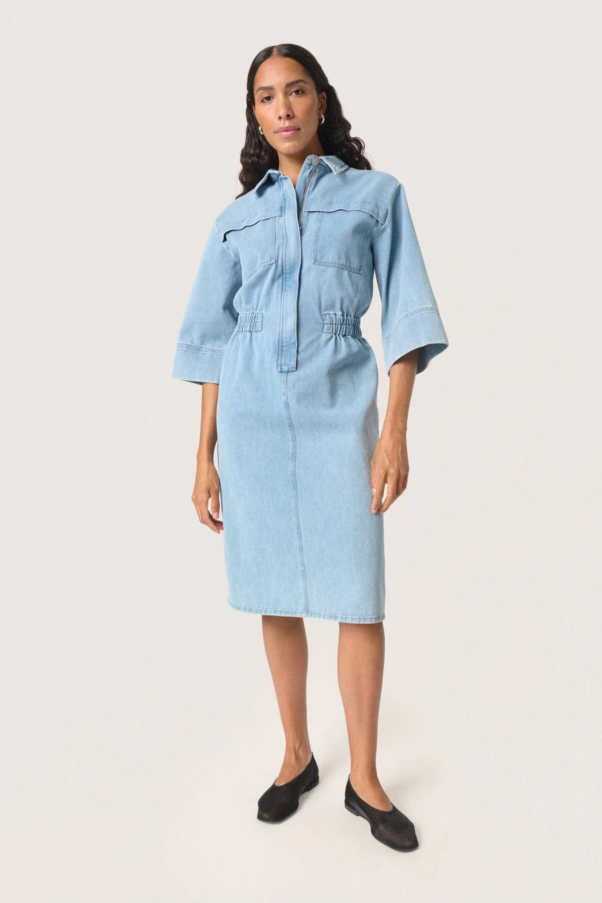 Annabeth Denim Dress - Light Blue - Image 5