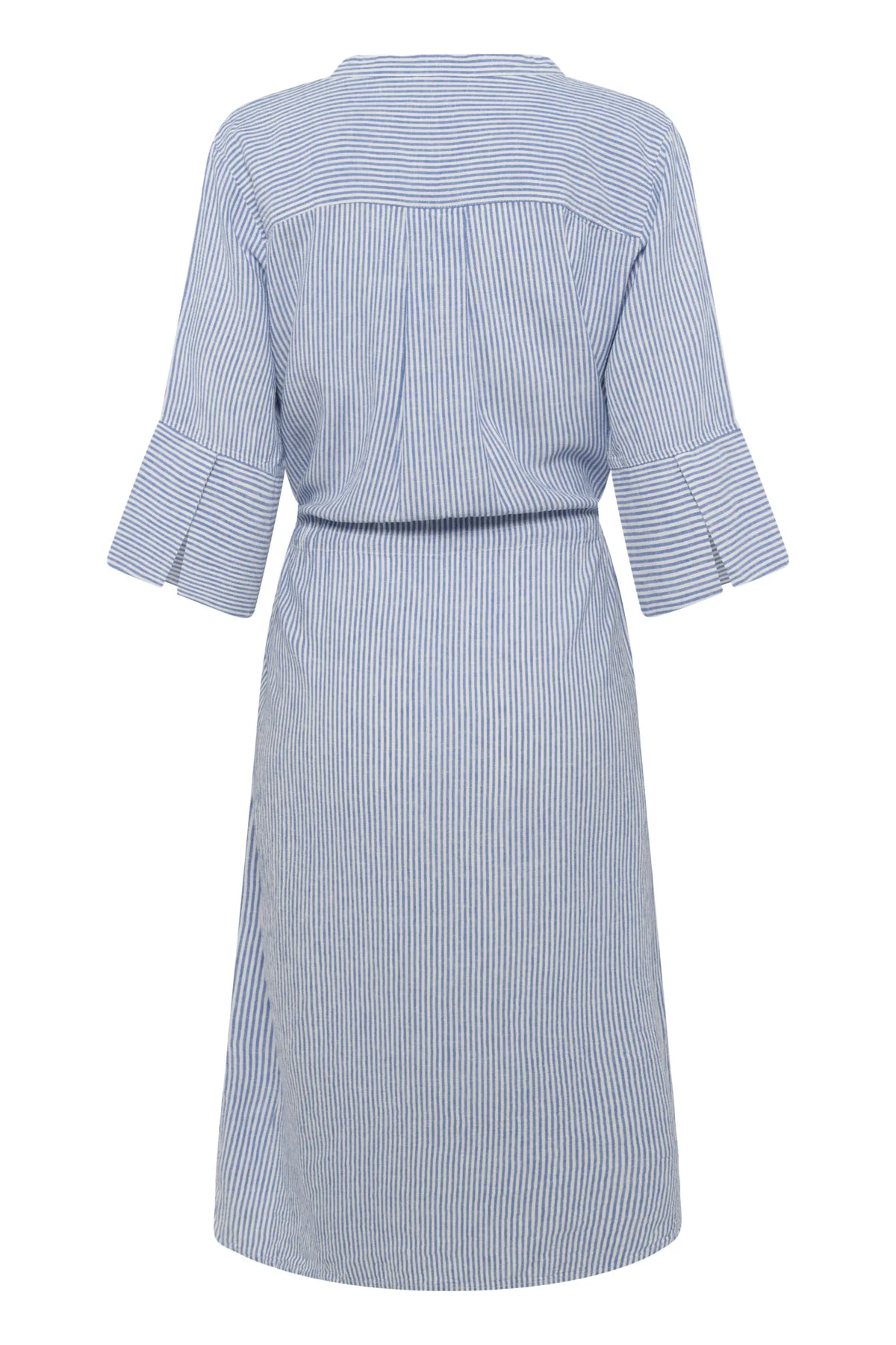 Aria Stripe Linen Blend Midi Dress - Regatta and White Stripe - Image 6