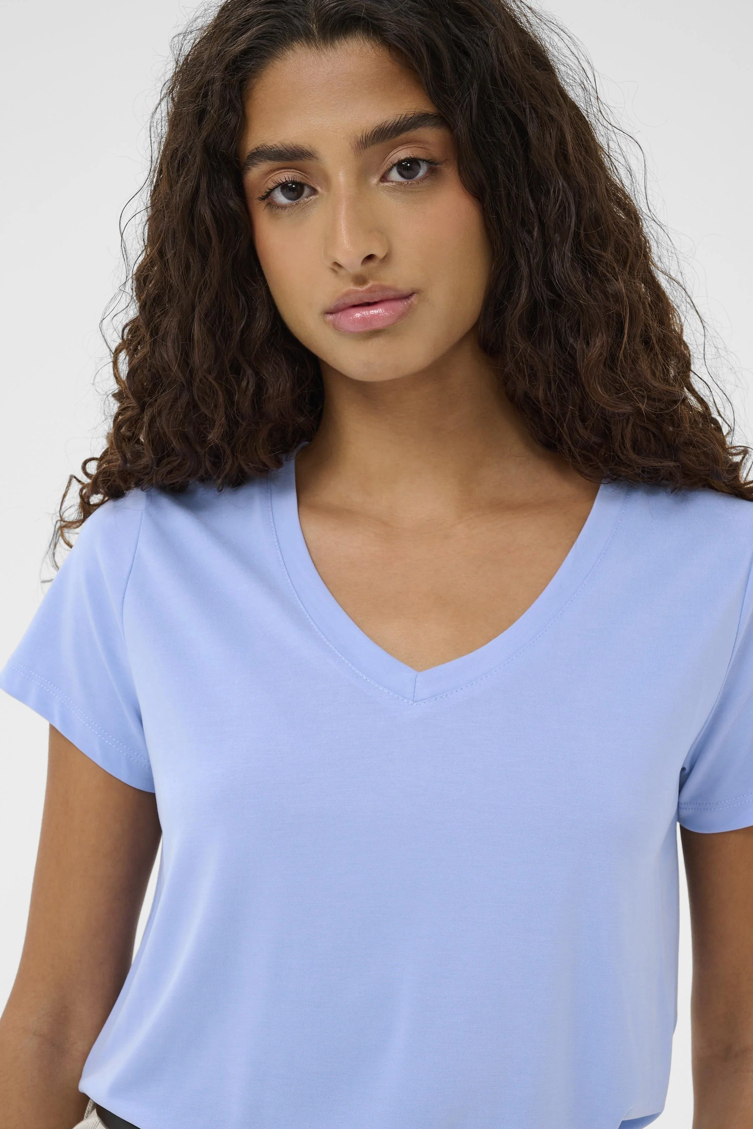 Columbine Modal Blend V-Neck T-Shirt - Hydrangea - Image 4