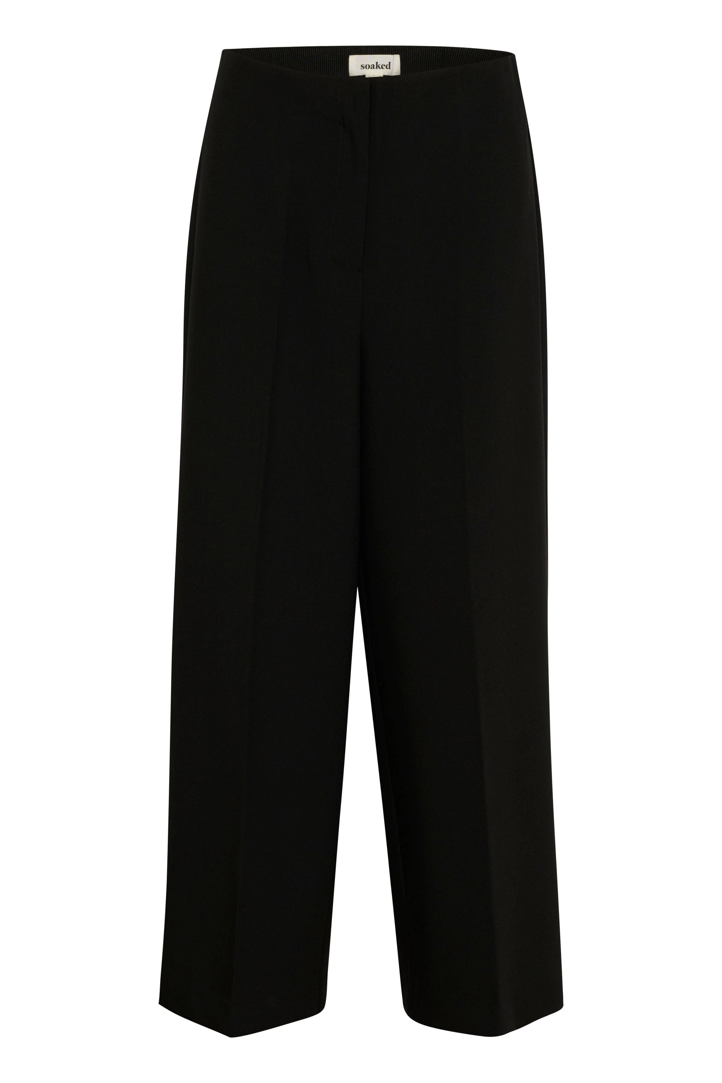 Corinne Wide Cropped Trousers - Black