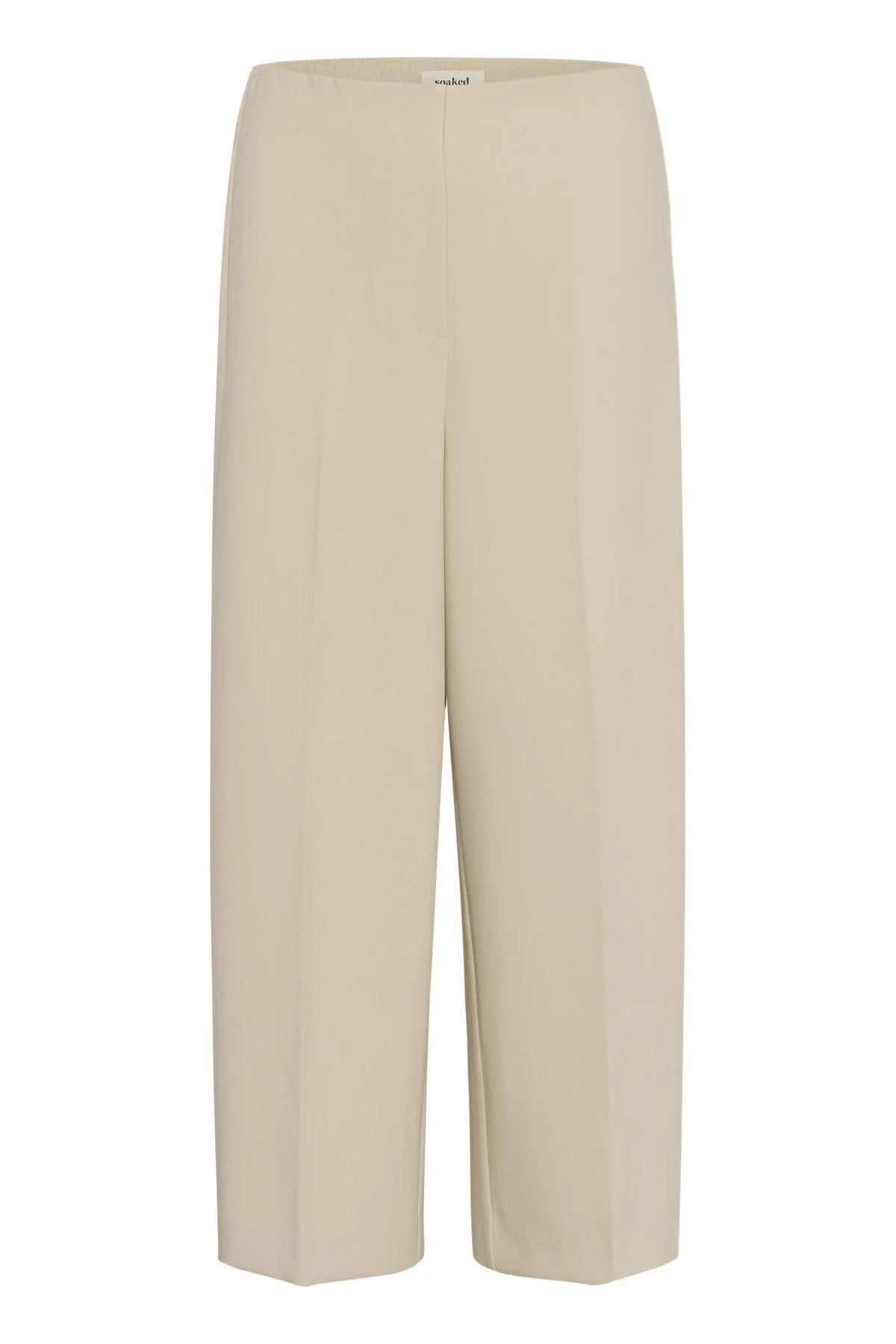 Corinne Wide Cropped Trousers - Oatmeal
