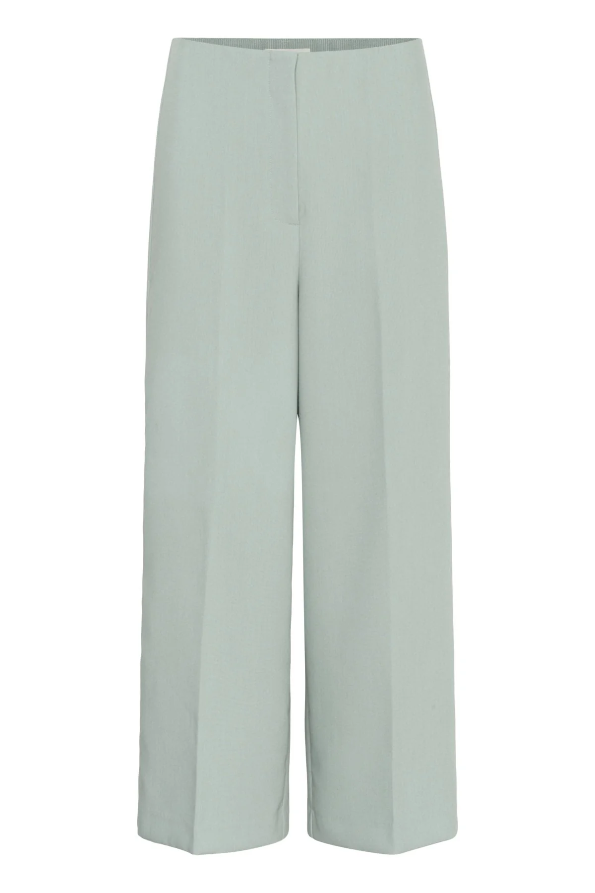Corinne Wide Cropped Trousers - Silver Blue