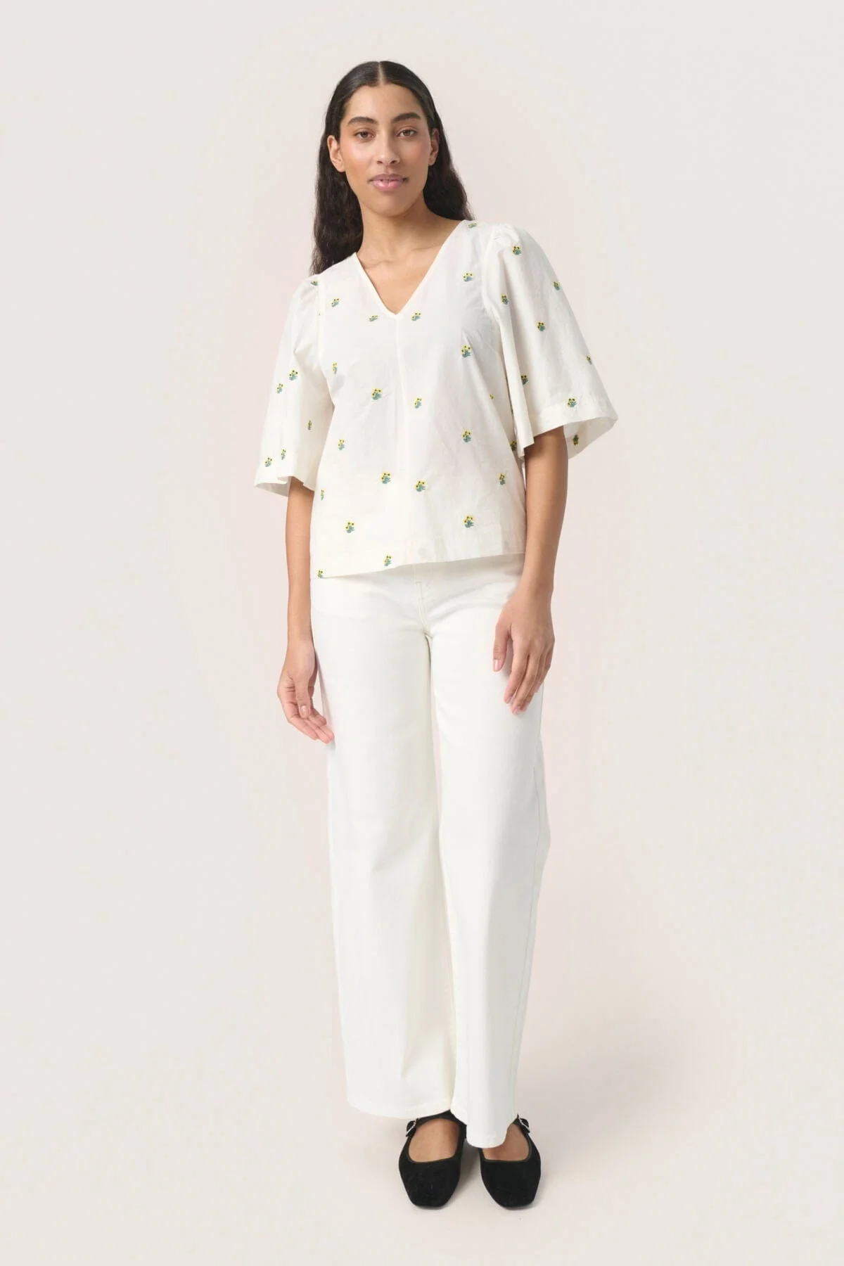 Dina Embroidered Top - Whisper White - Image 4