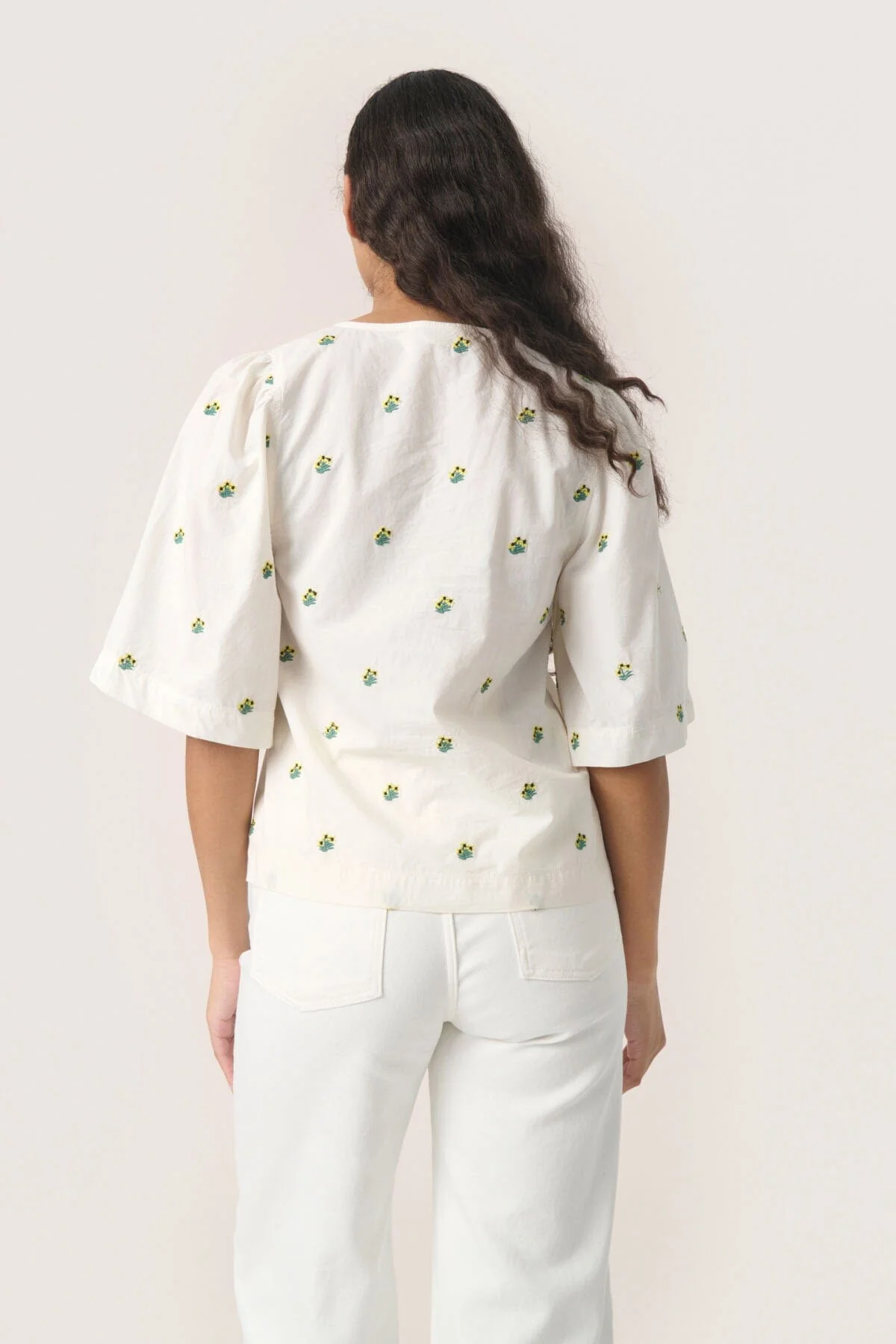 Dina Embroidered Top - Whisper White - Image 5