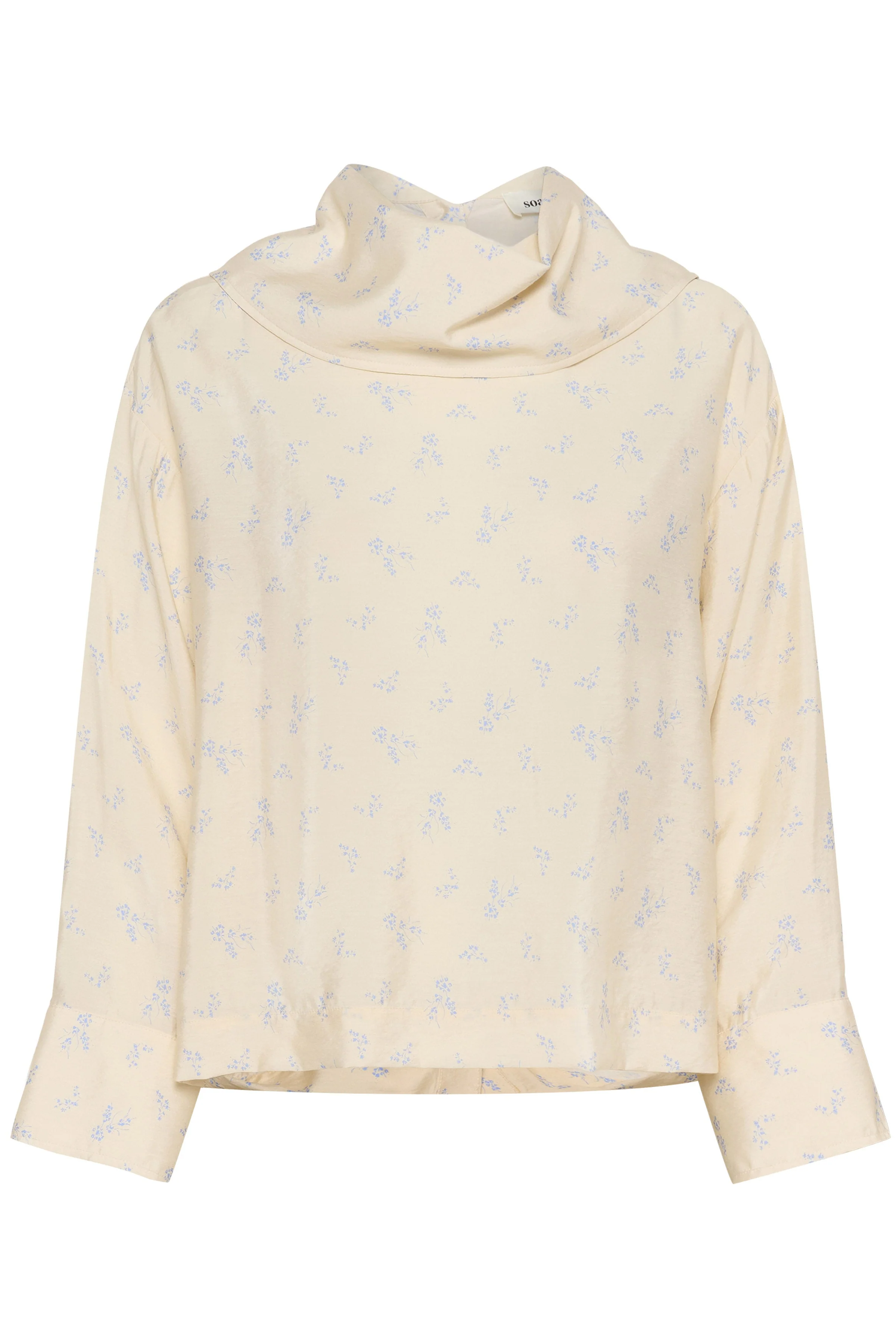 Eneya Printed Funnel Blouse - Parchment Ditsy Print
