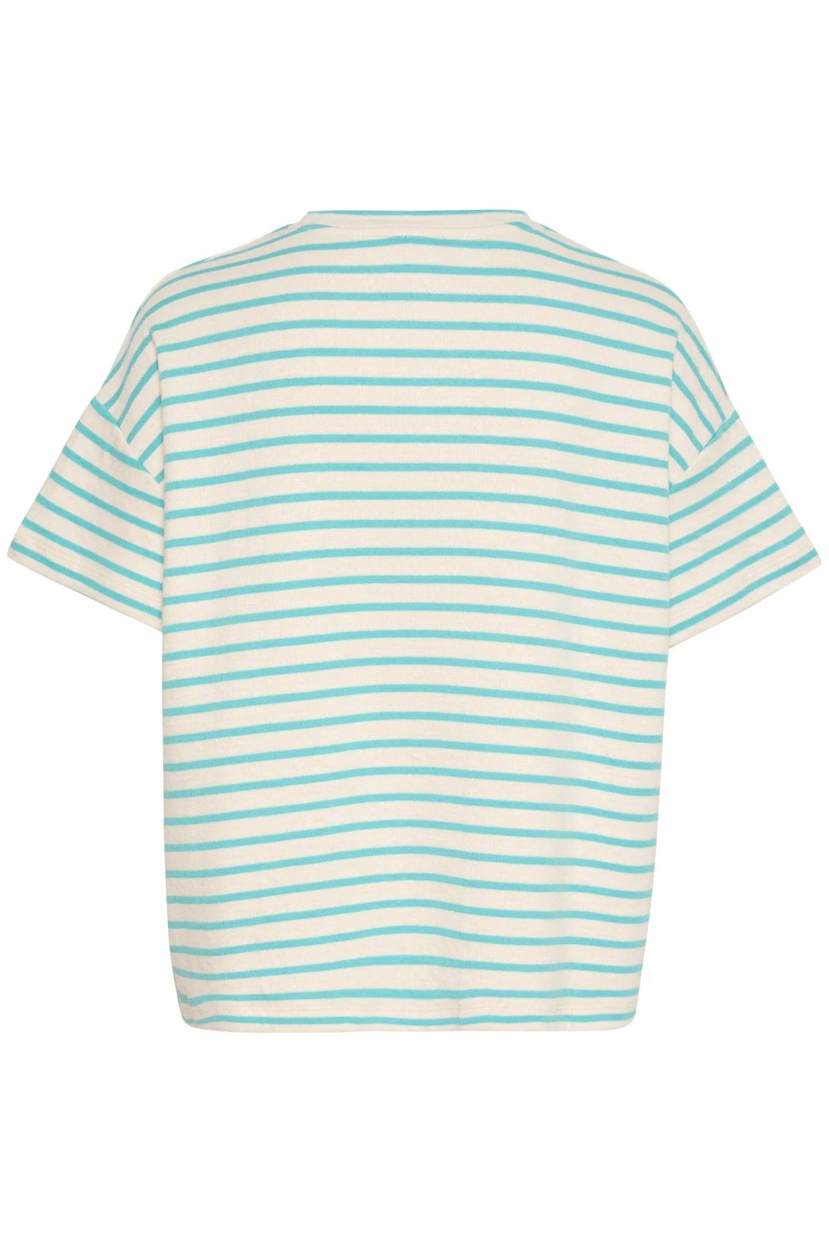 Ingo Boxy Tee - White and Sea Jet Stripe - Image 5