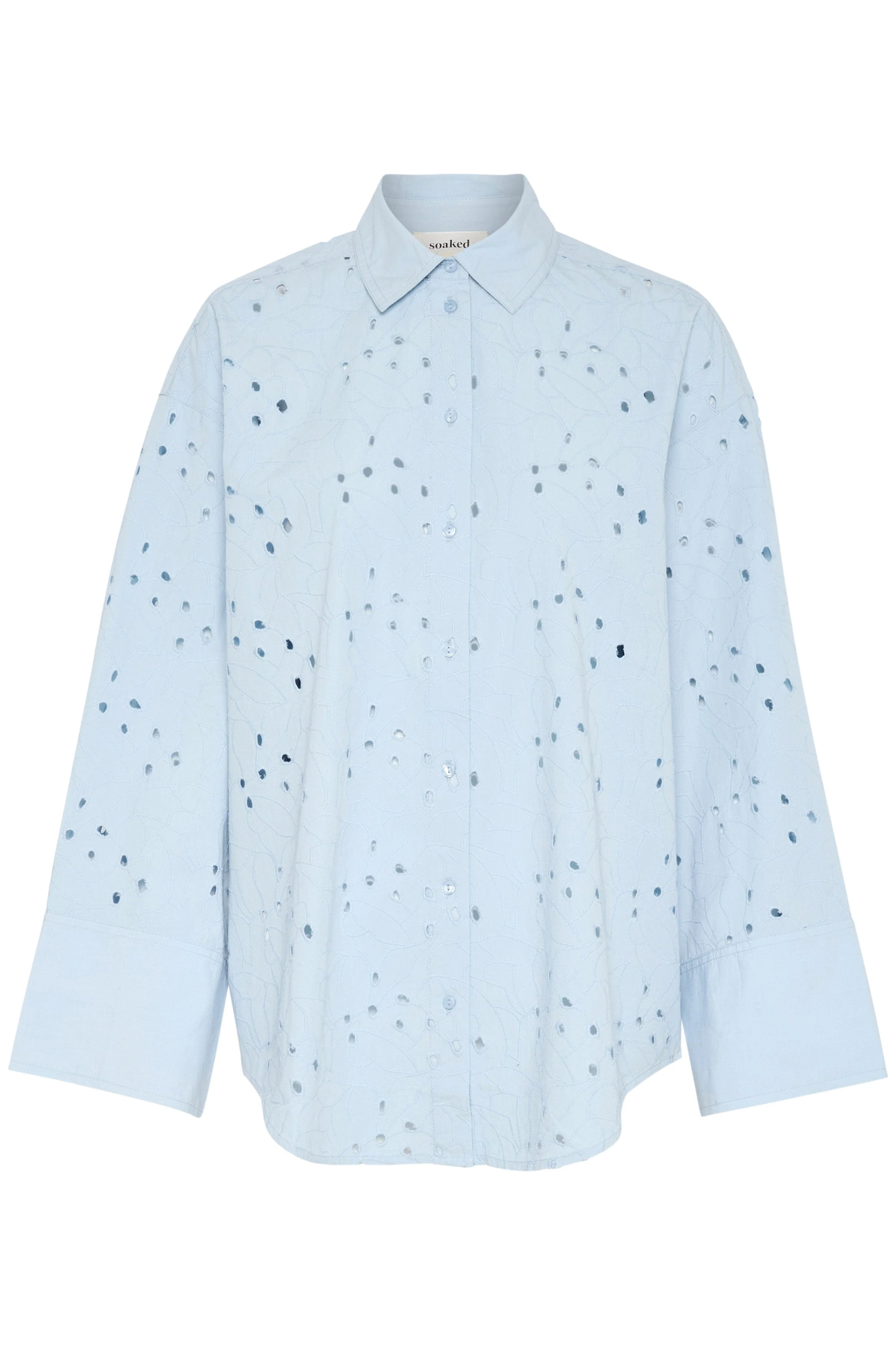 Iva Broderie Anglaise Shirt - Chambray Blue