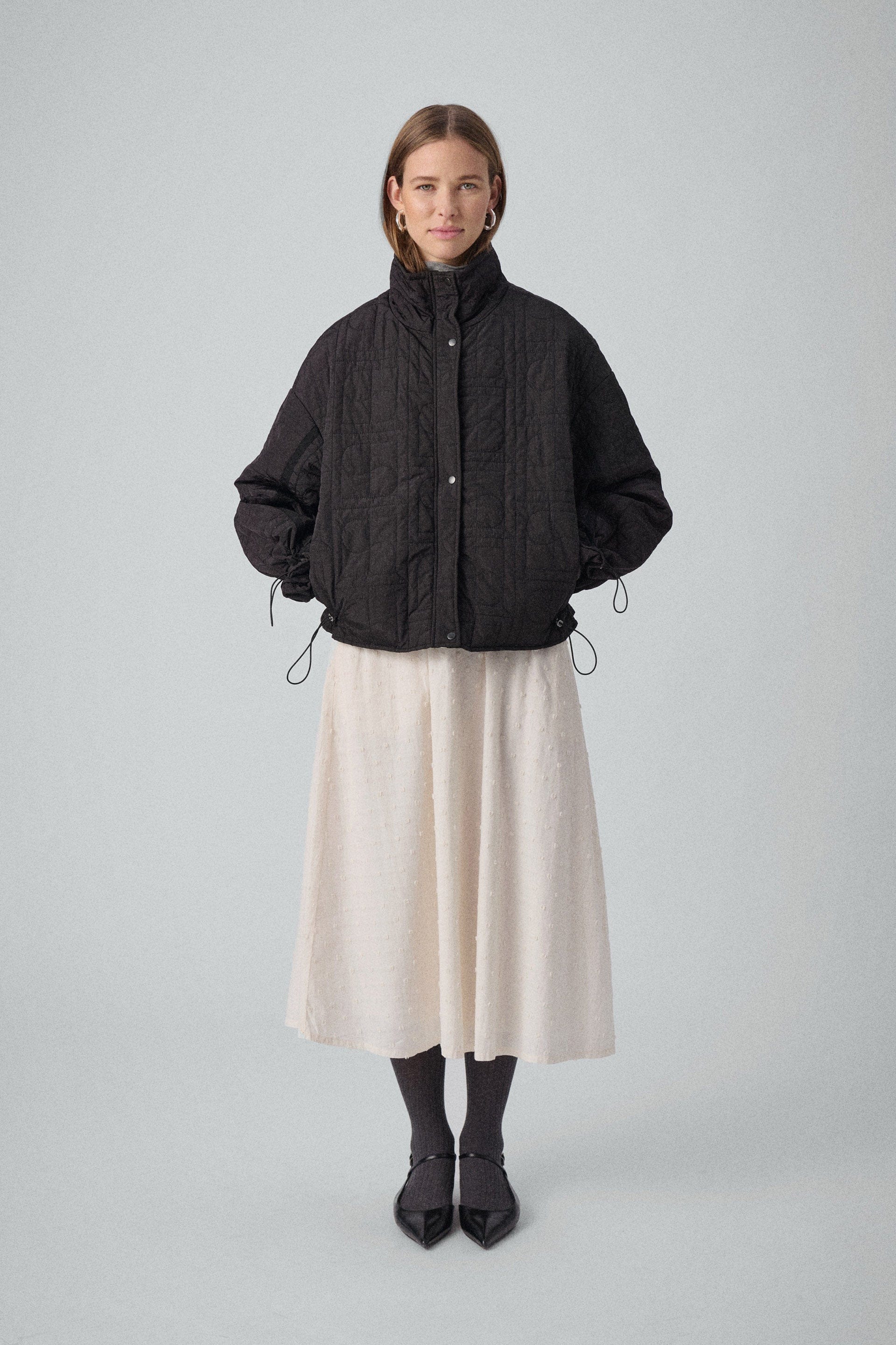 Jackline Quilted Short Jacket - Black - Image 4