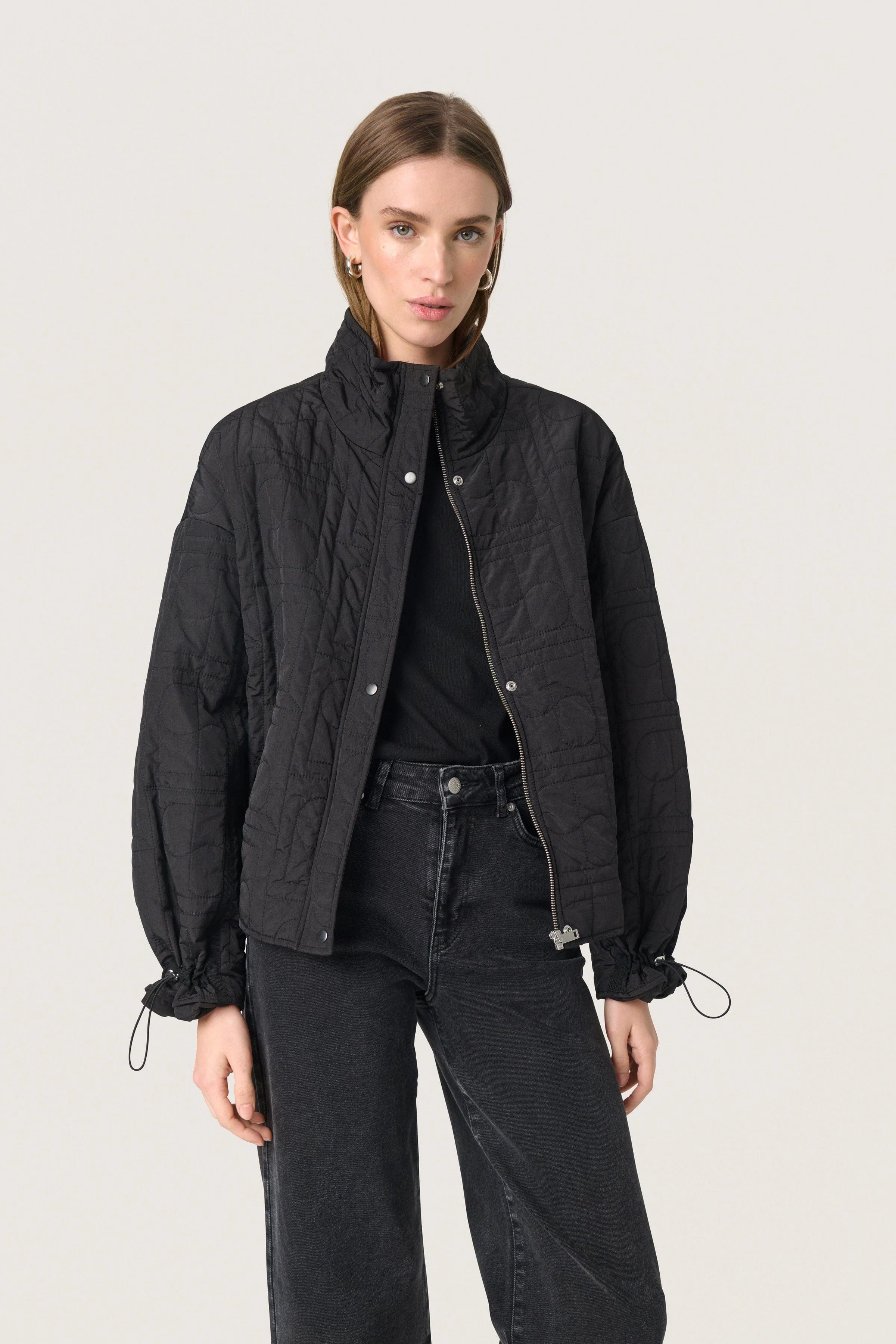 Jackline Quilted Short Jacket - Black - Image 7