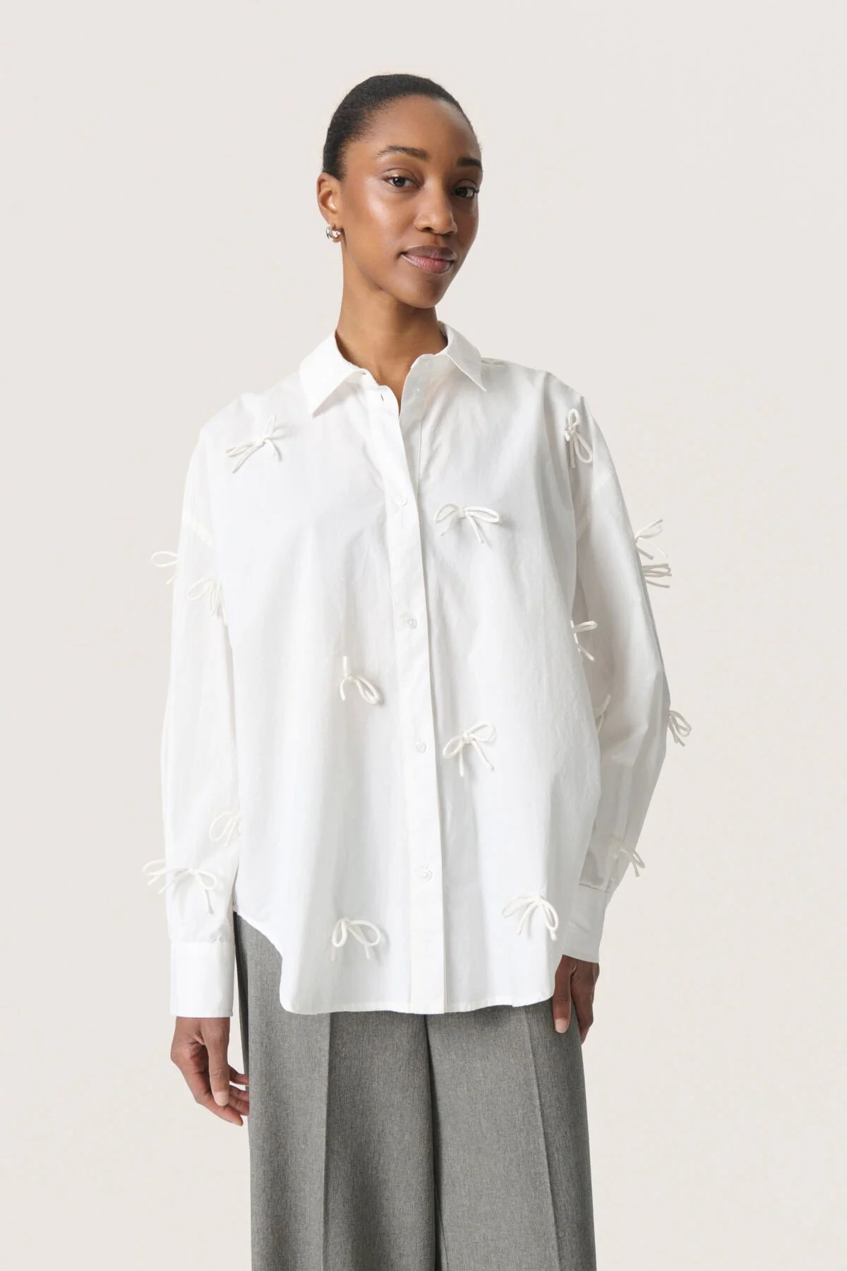 Joa Bow Embellished Shirt - Broken White - Image 2