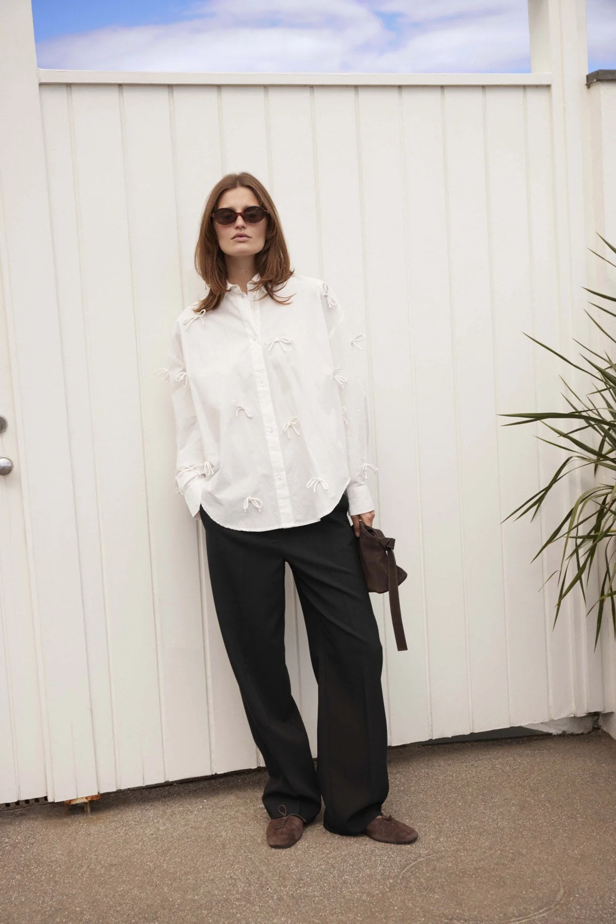 Joa Bow Embellished Shirt - Broken White - Image 5