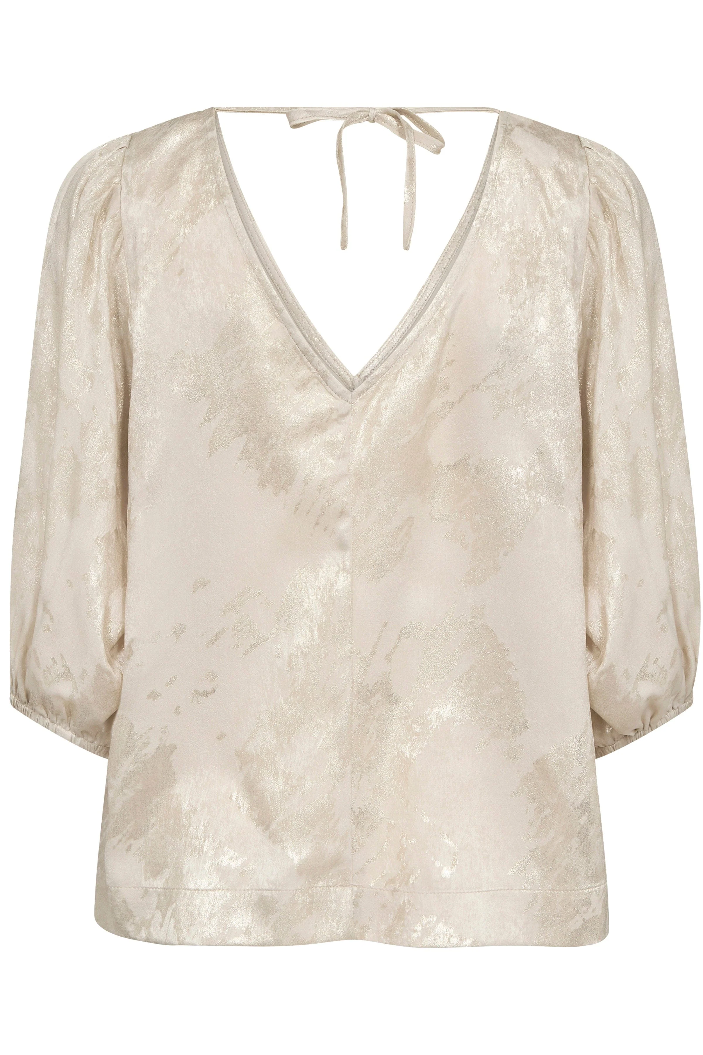 Kitty Blouse - Ancient Scroll Metallic Print - Image 6