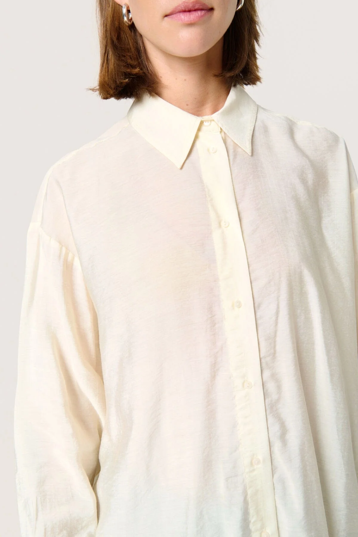 Leodora Back Tie Long Shirt - Whisper White - Image 4