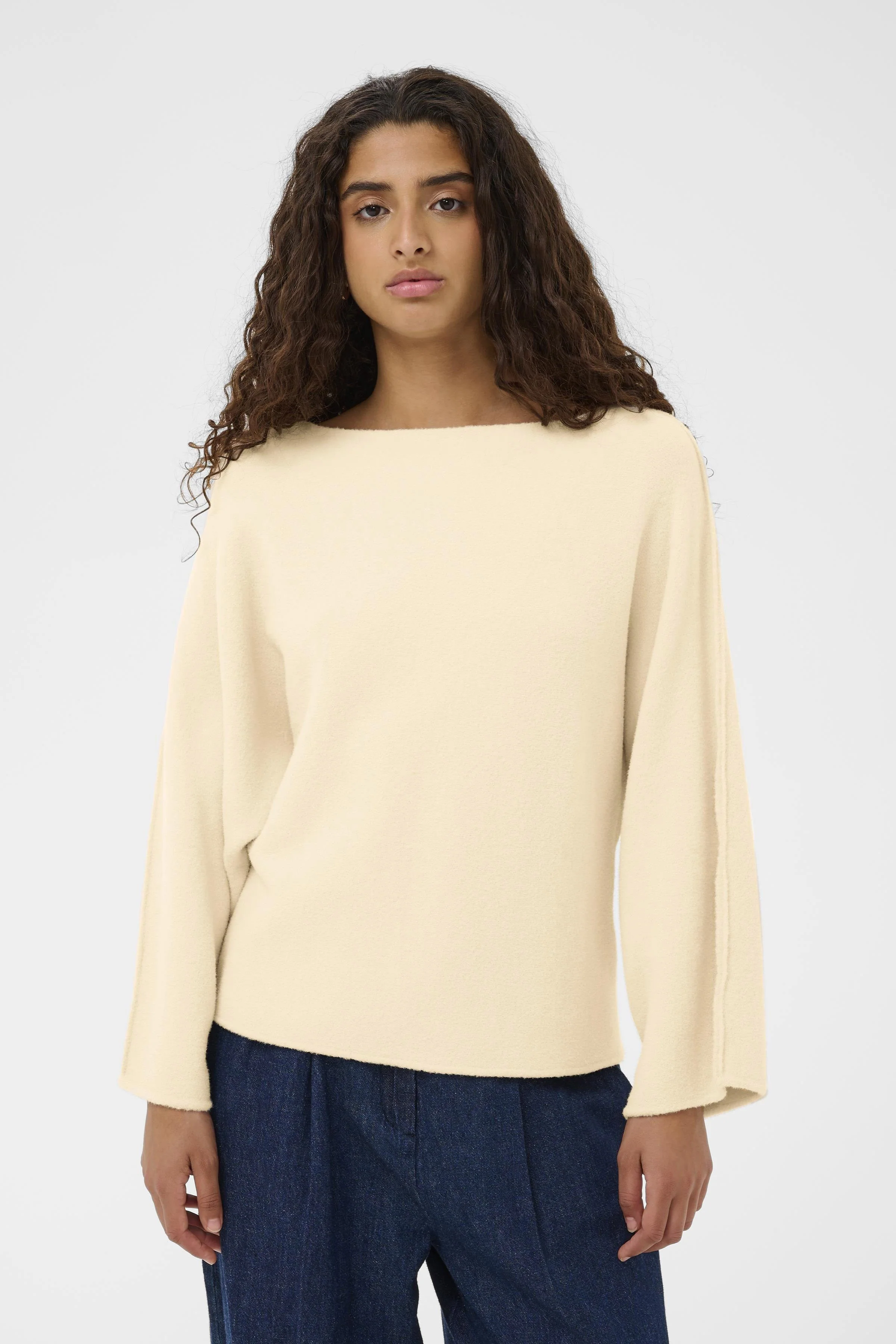 Nerea Slash Neck Jumper - Turtledove - Image 2