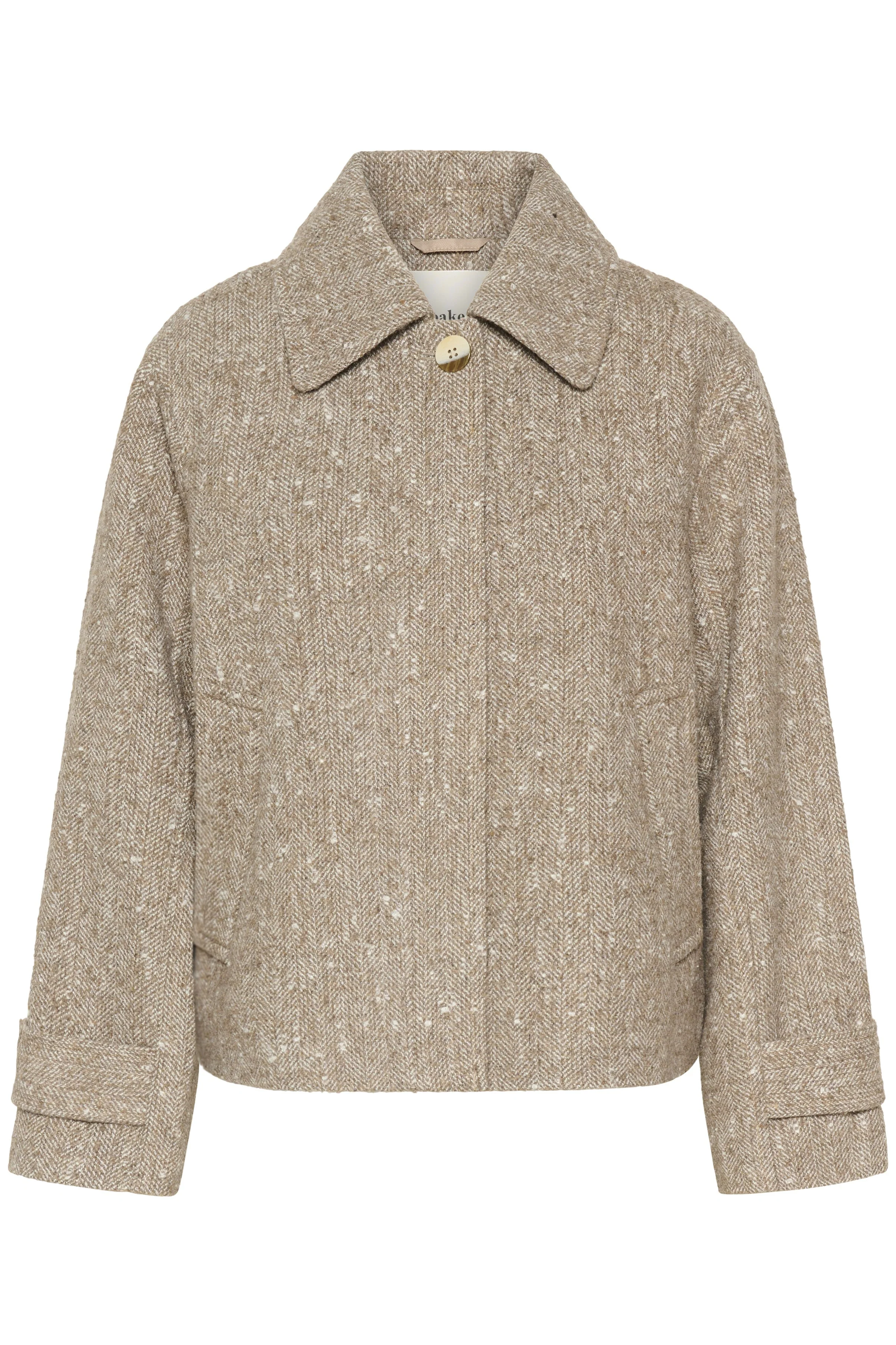 Oleia Short Jacket - Fossil/White Twill