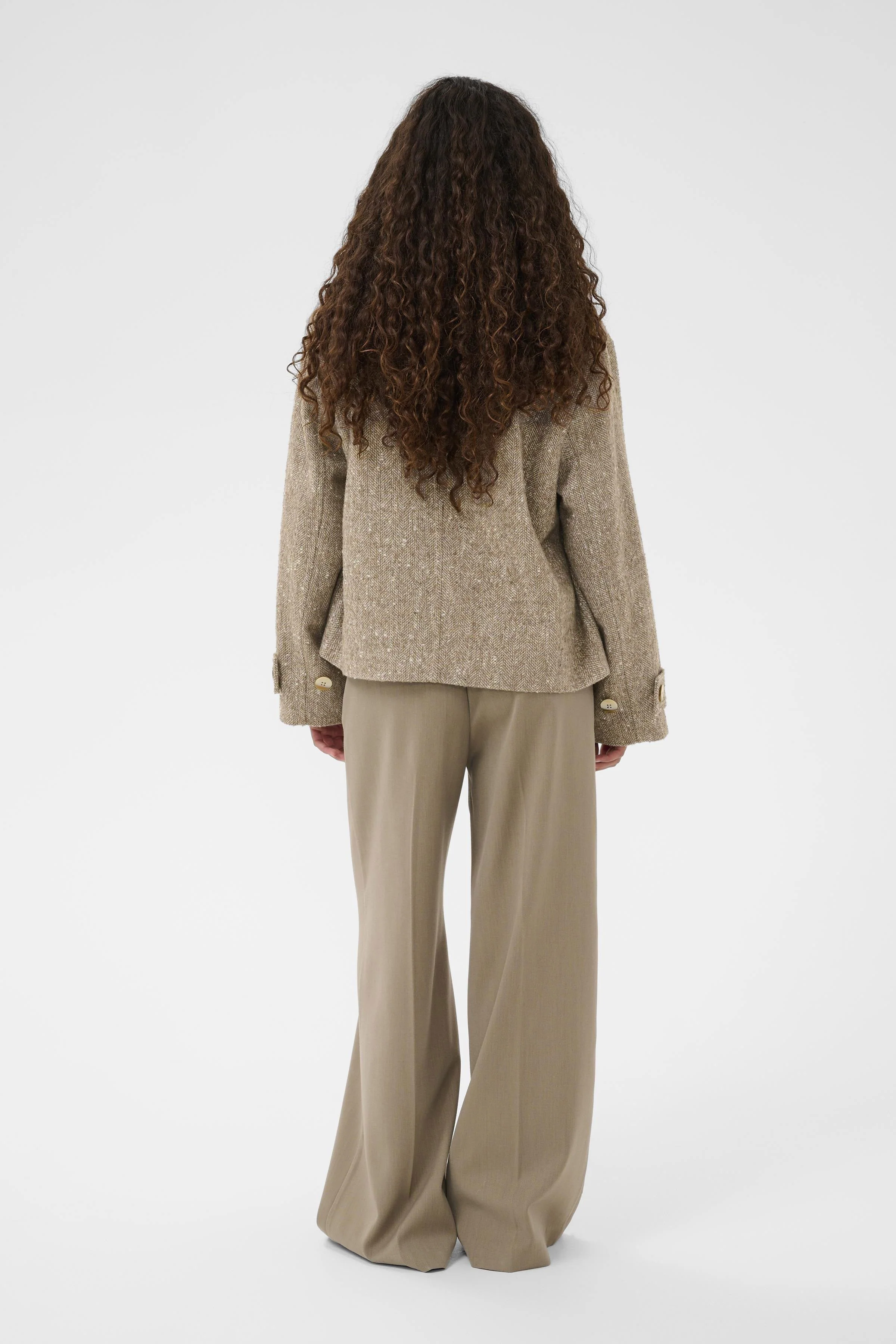 Oleia Short Jacket - Fossil/White Twill - Image 4