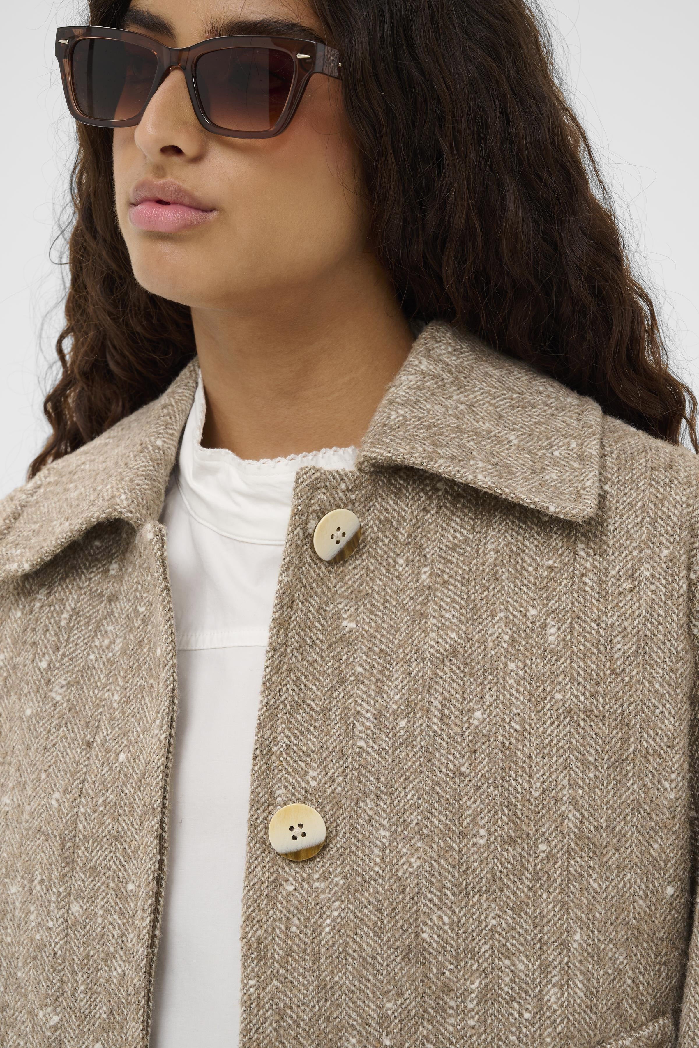 Oleia Short Jacket - Fossil/White Twill - Image 5