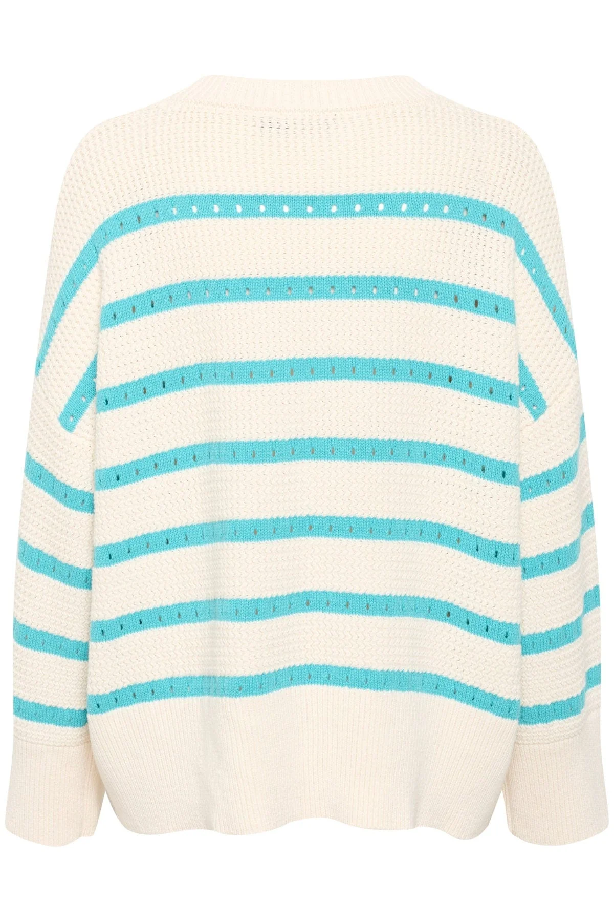 Ravalina Stripe Knitted Jumper - White and Sea Jet Stripe - Image 6