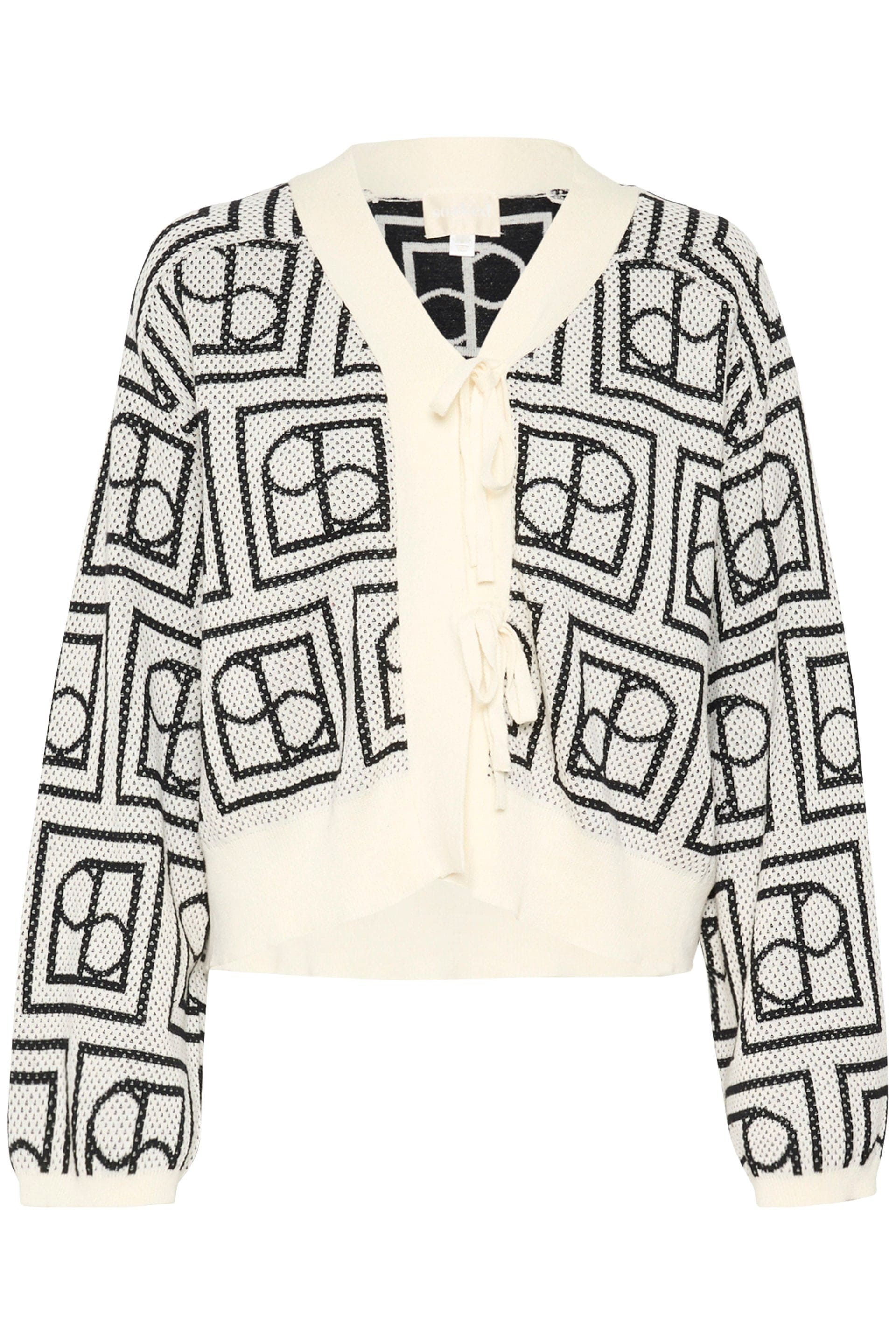 Shonda Cardigan - White and Black Monogram