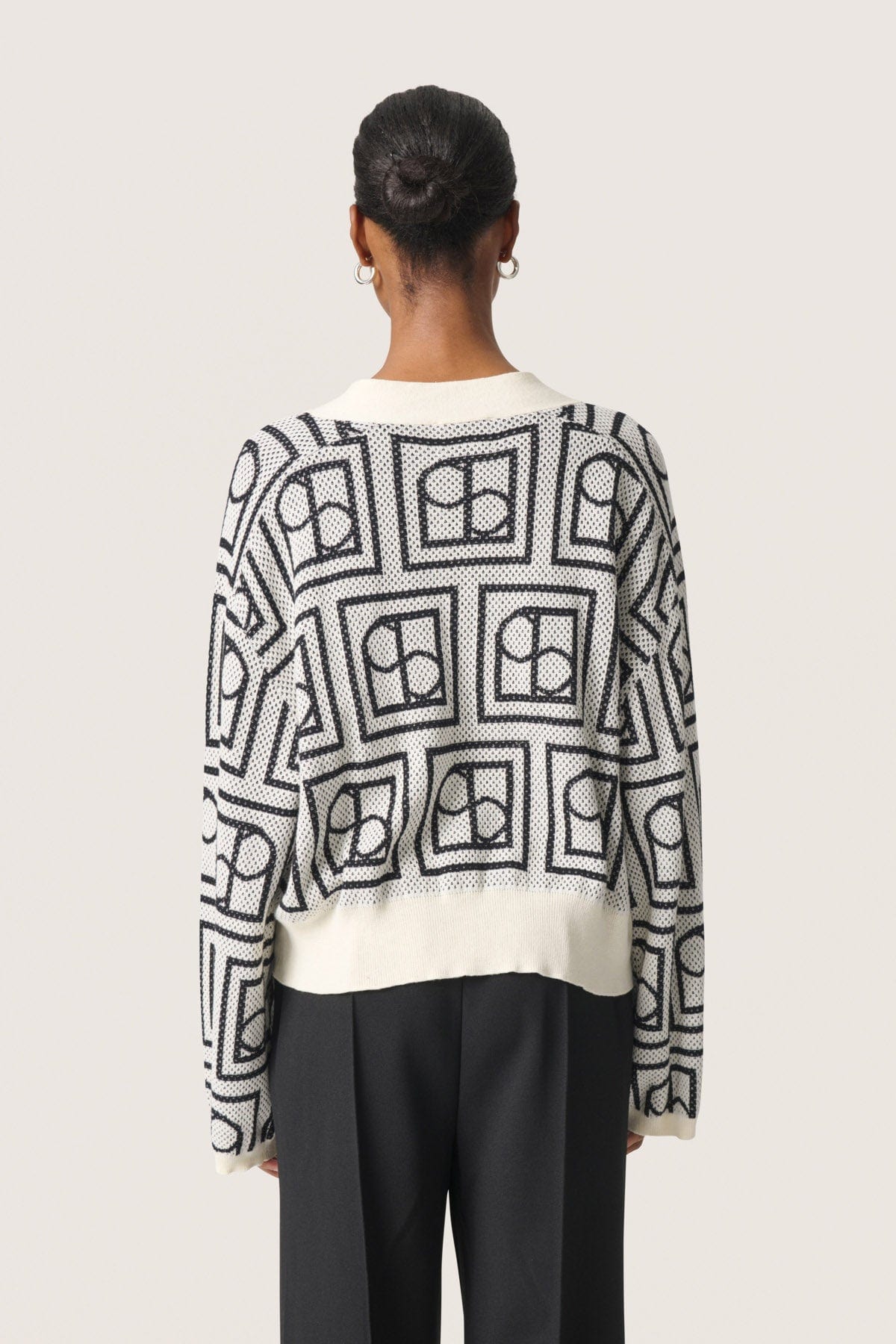 Shonda Cardigan - White and Black Monogram - Image 3