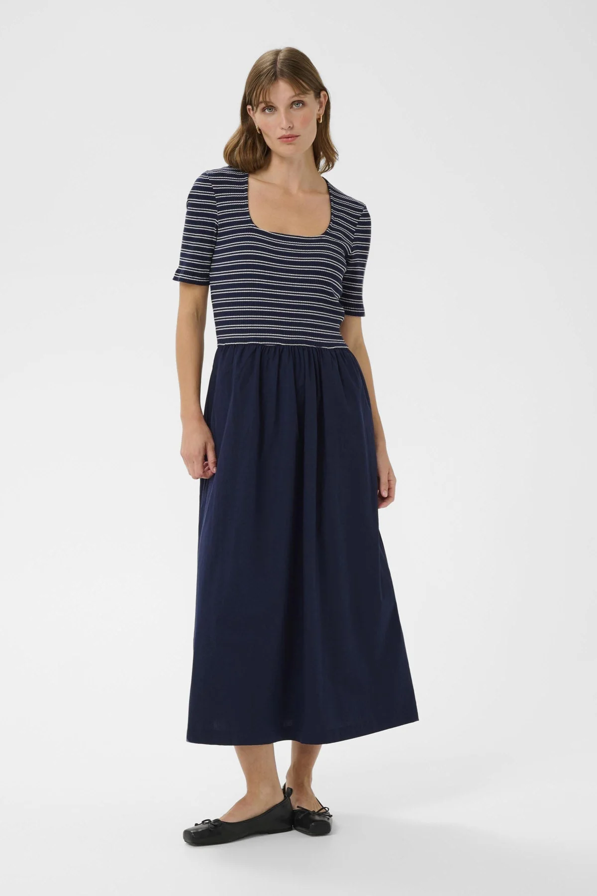 Simone Striped Midi Dress - India Ink - Image 2
