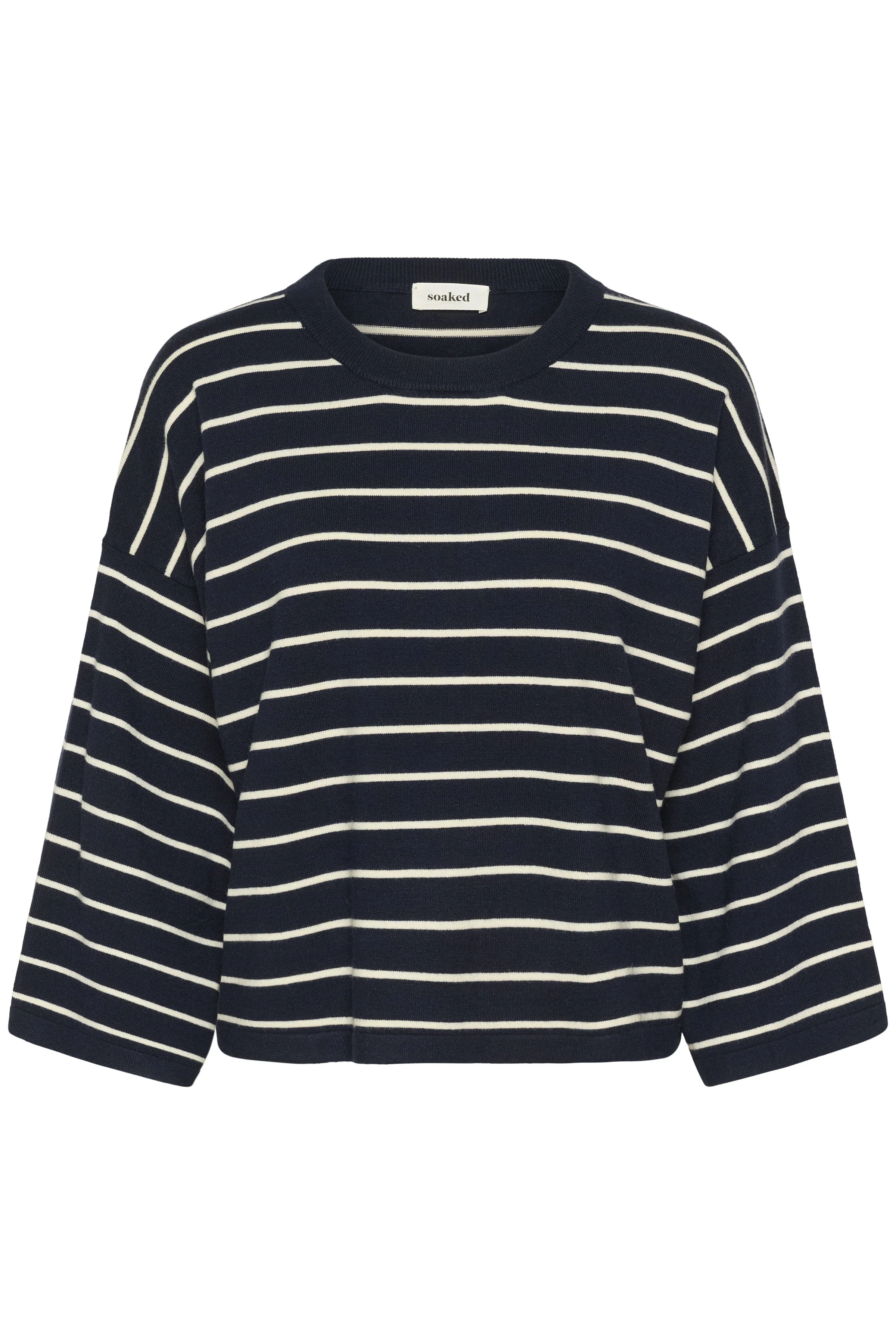 Spina Stripe Boxy Pullover Cropped - Salute/White