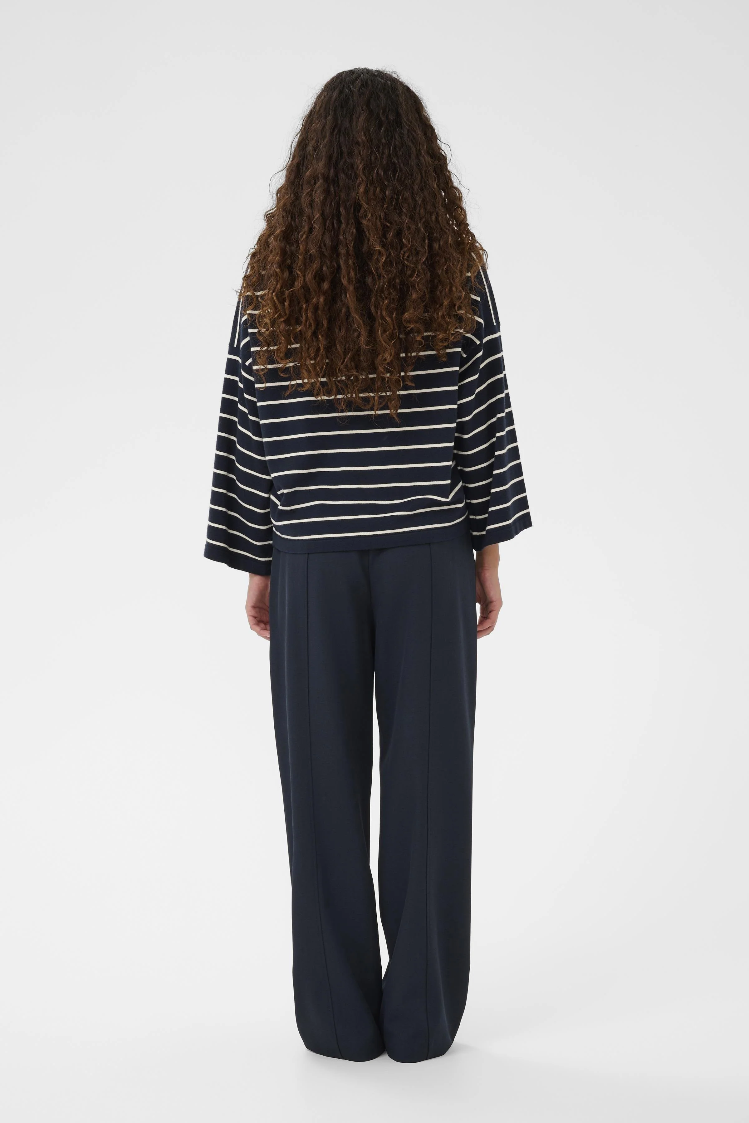 Spina Stripe Boxy Pullover Cropped - Salute/White - Image 4