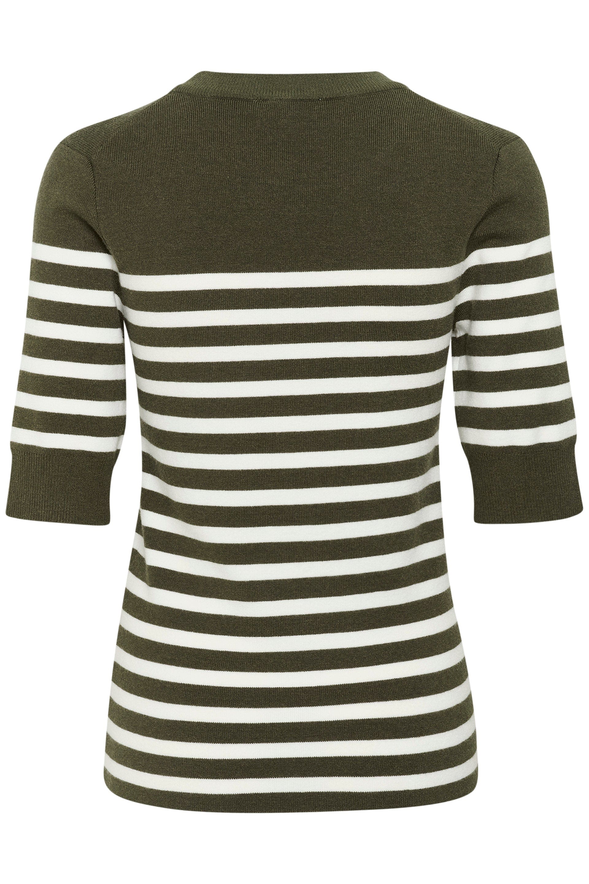 Spina Striped Knitted T-Shirt - Grape Leaf/White Stripe - Image 5