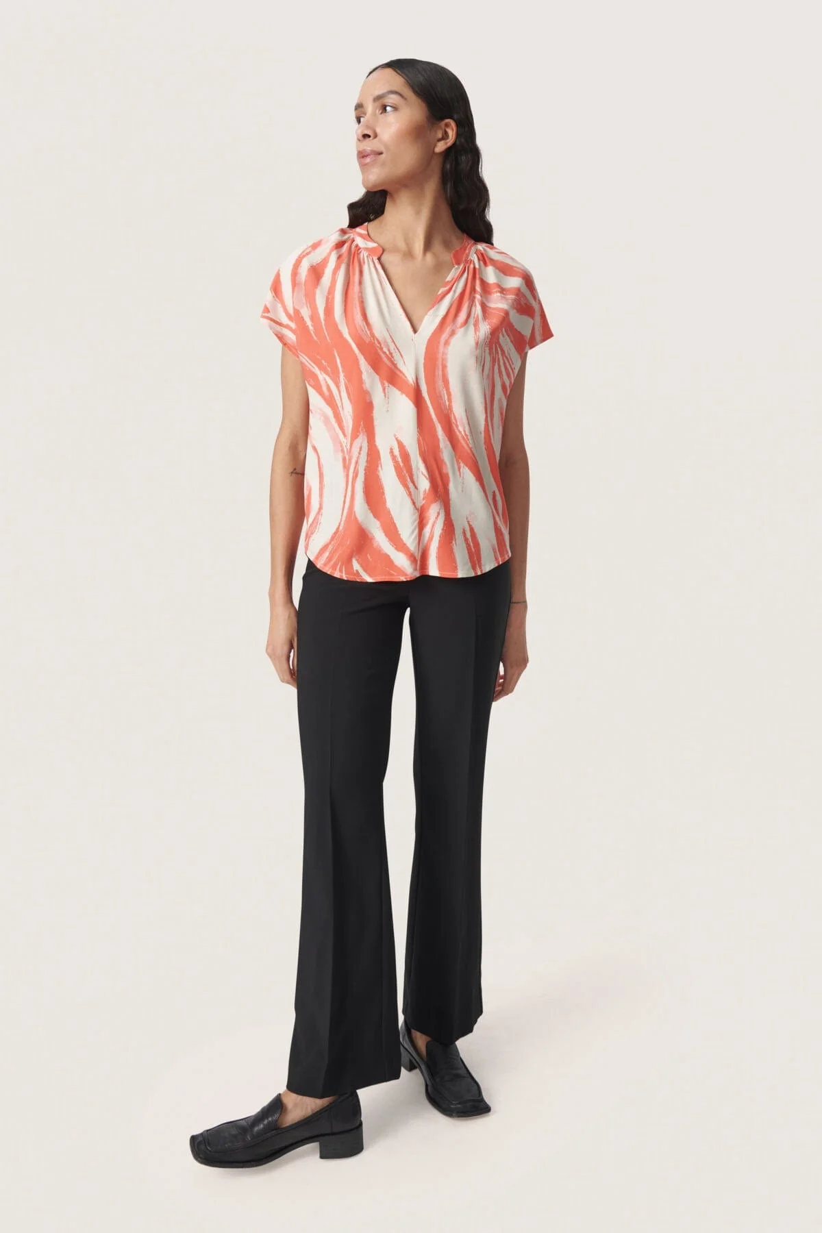 Wynter Printed Top - Hot Coral Wave - Image 3
