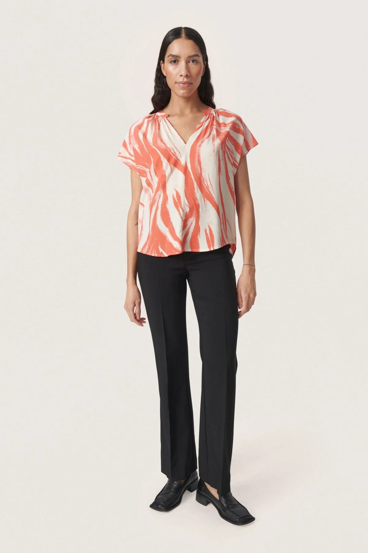 Wynter Printed Top - Hot Coral Wave - Image 4
