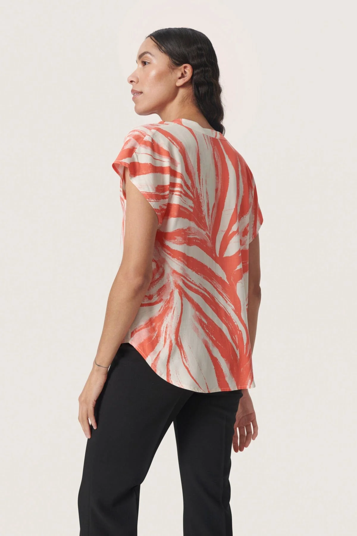 Wynter Printed Top - Hot Coral Wave - Image 7