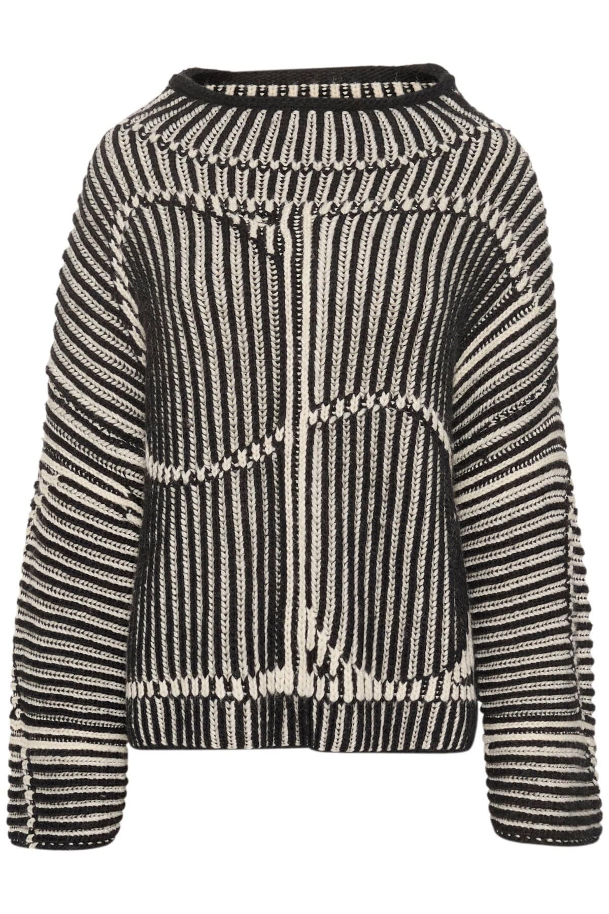 Yelena Chunky Wool Blend High Neck Jumper - Black
