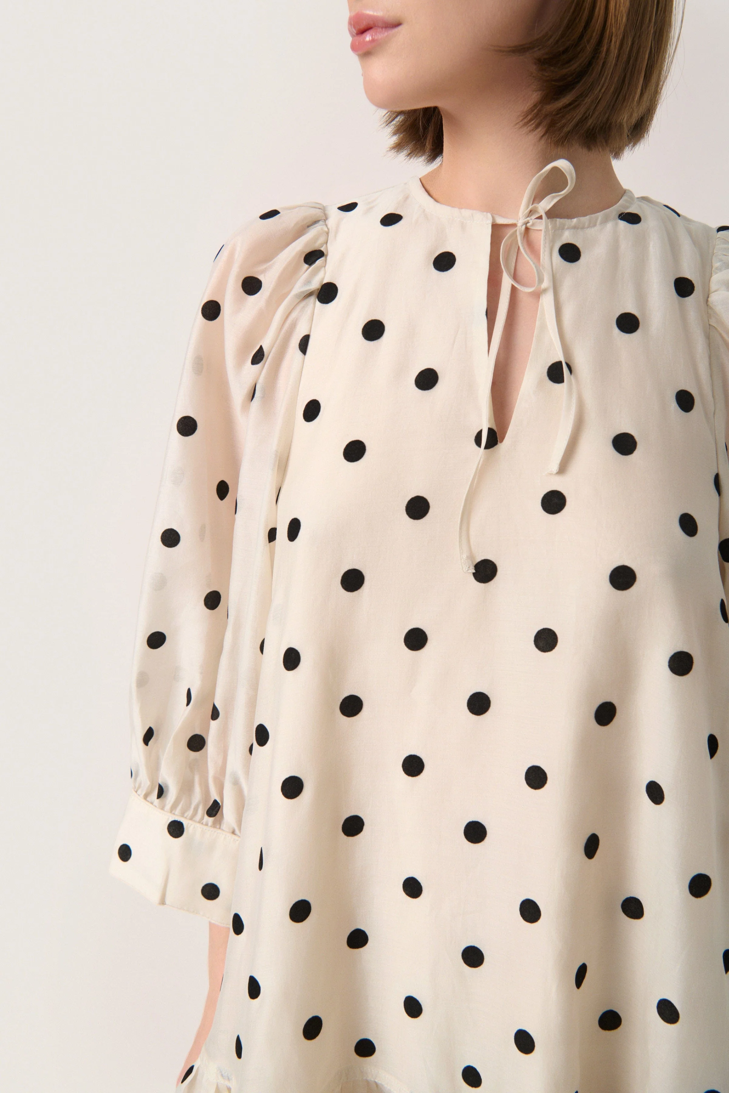 Ziggie Dress - Sandshell with Black Dots - Image 4