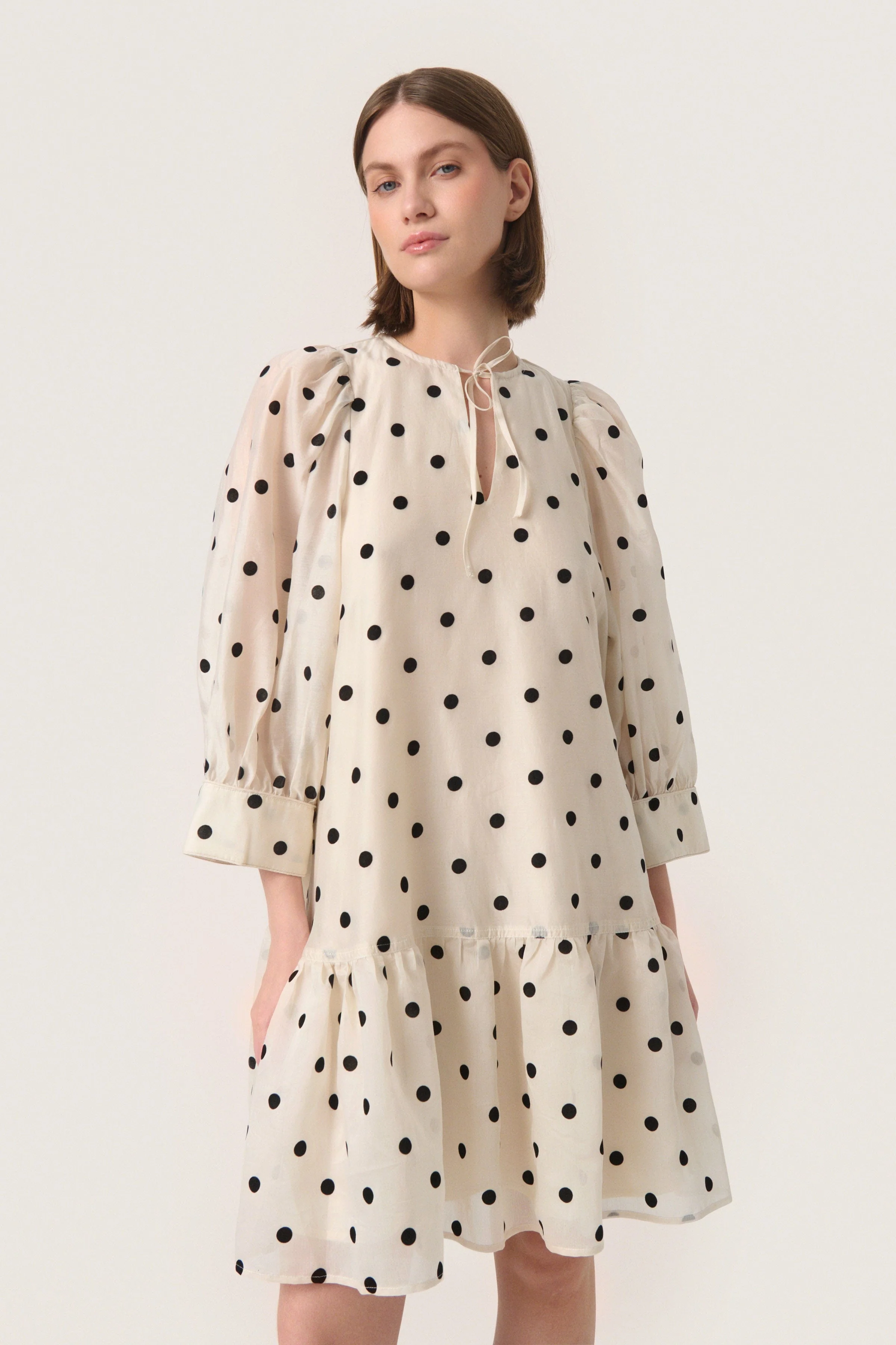 Ziggie Dress - Sandshell with Black Dots - Image 5