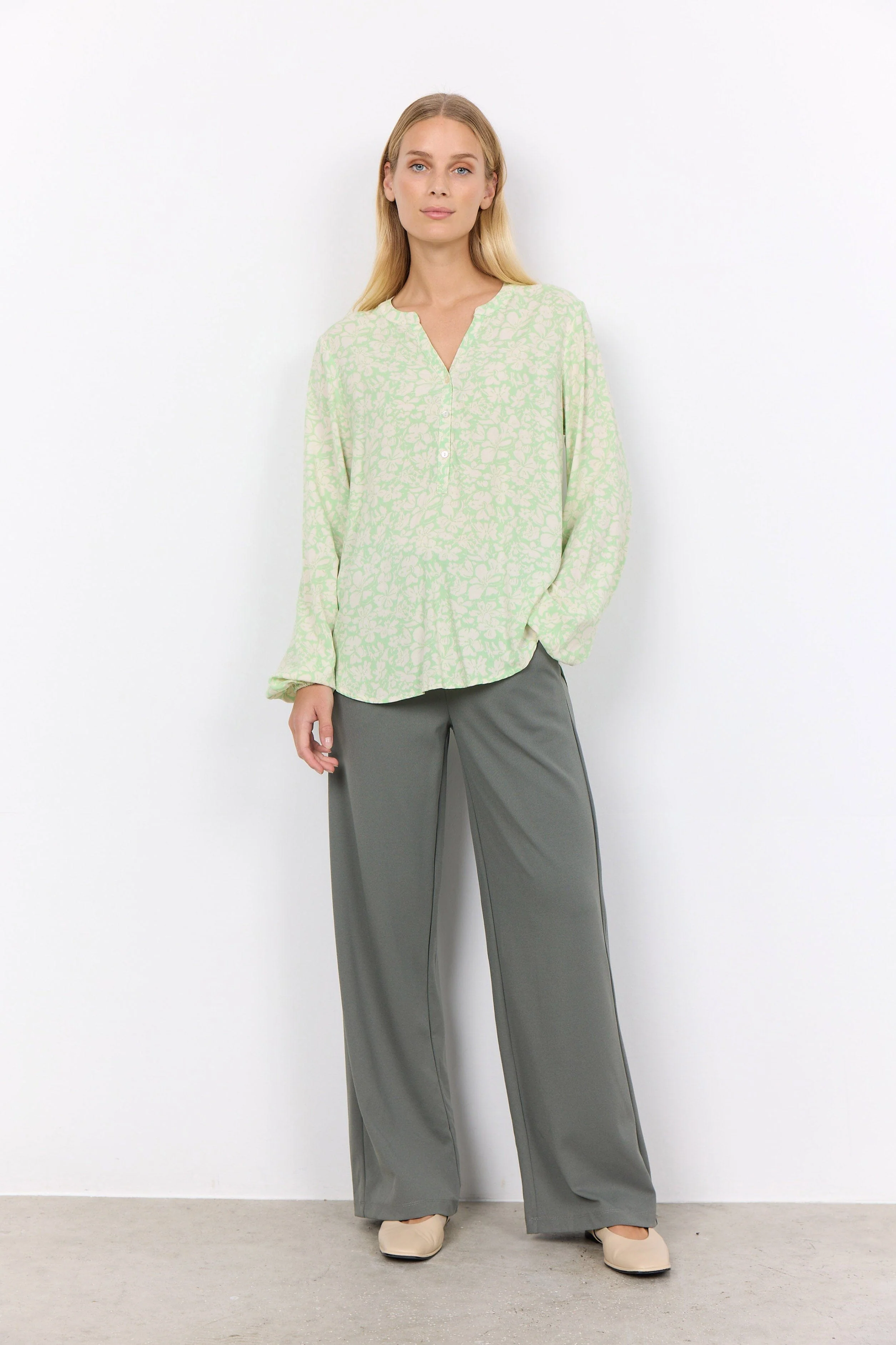 Adisa Floral Print Blouse - Bright Green Combi - Image 4