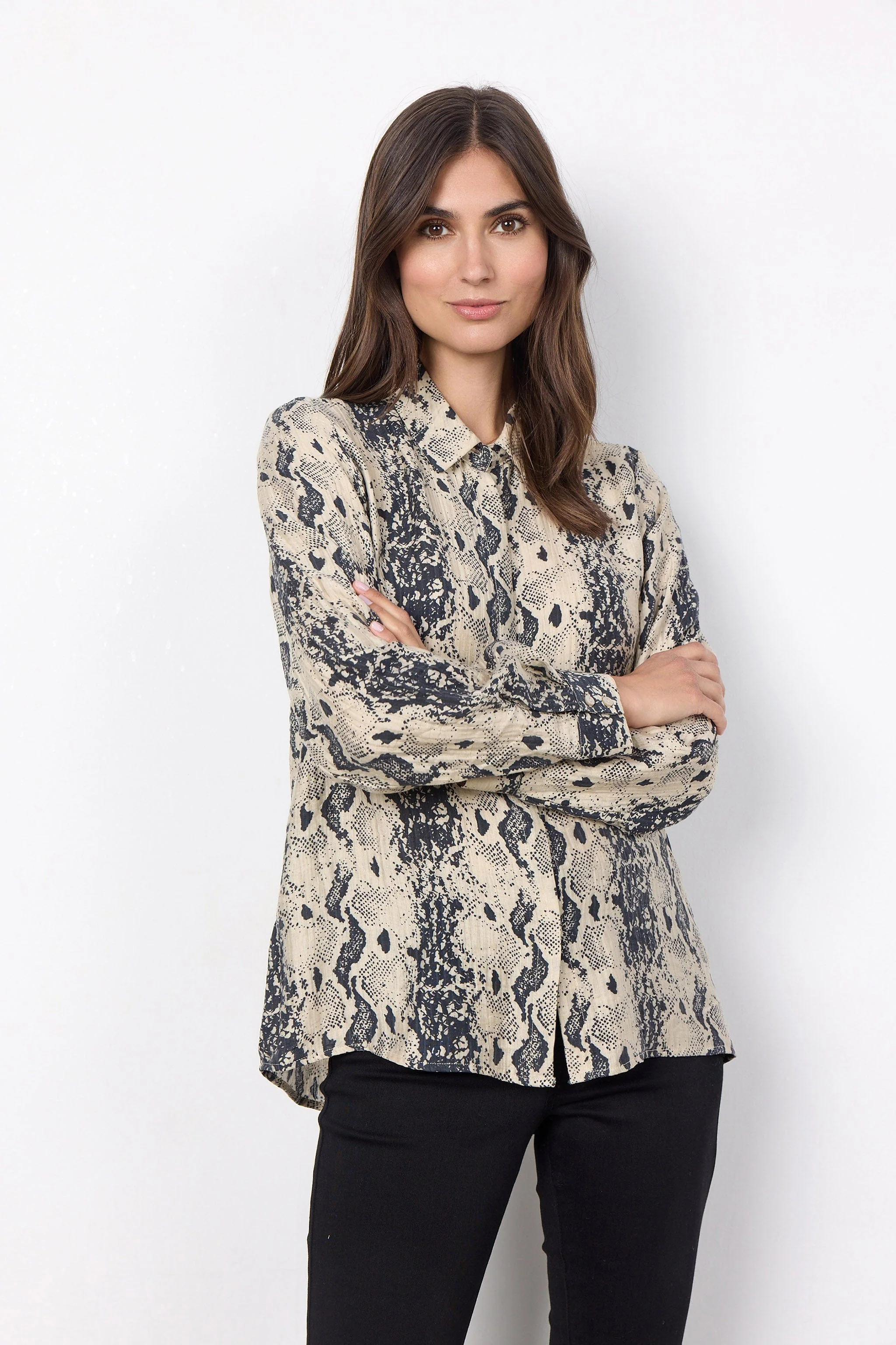 Aida Animal Print Shirt - Cream Combi - Image 3