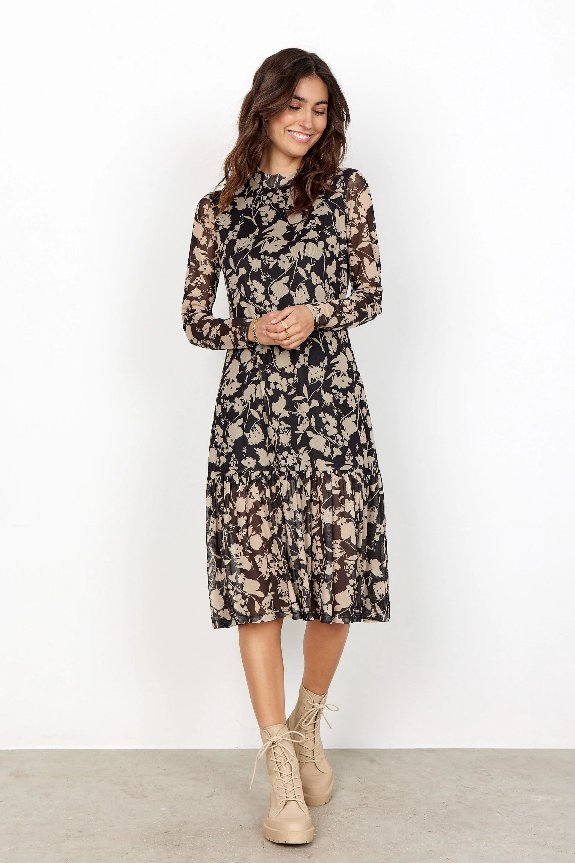 Alda Mesh Dress - Sand Combi - Image 4
