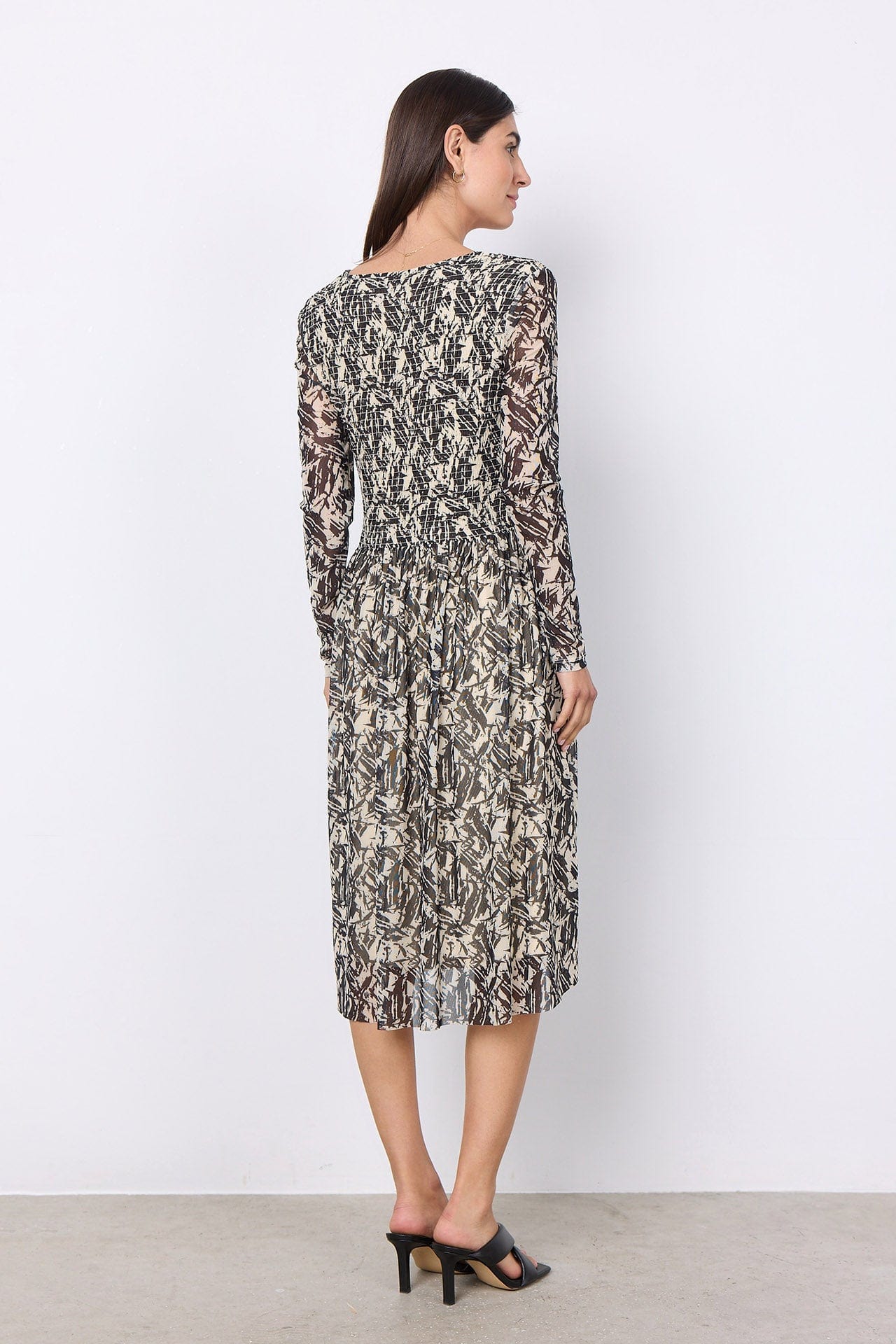 Alda Mesh Printed Dress - Black Combi - Image 4