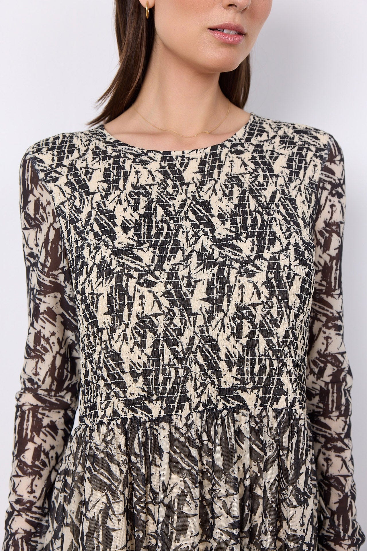 Alda Mesh Printed Dress - Black Combi - Image 5