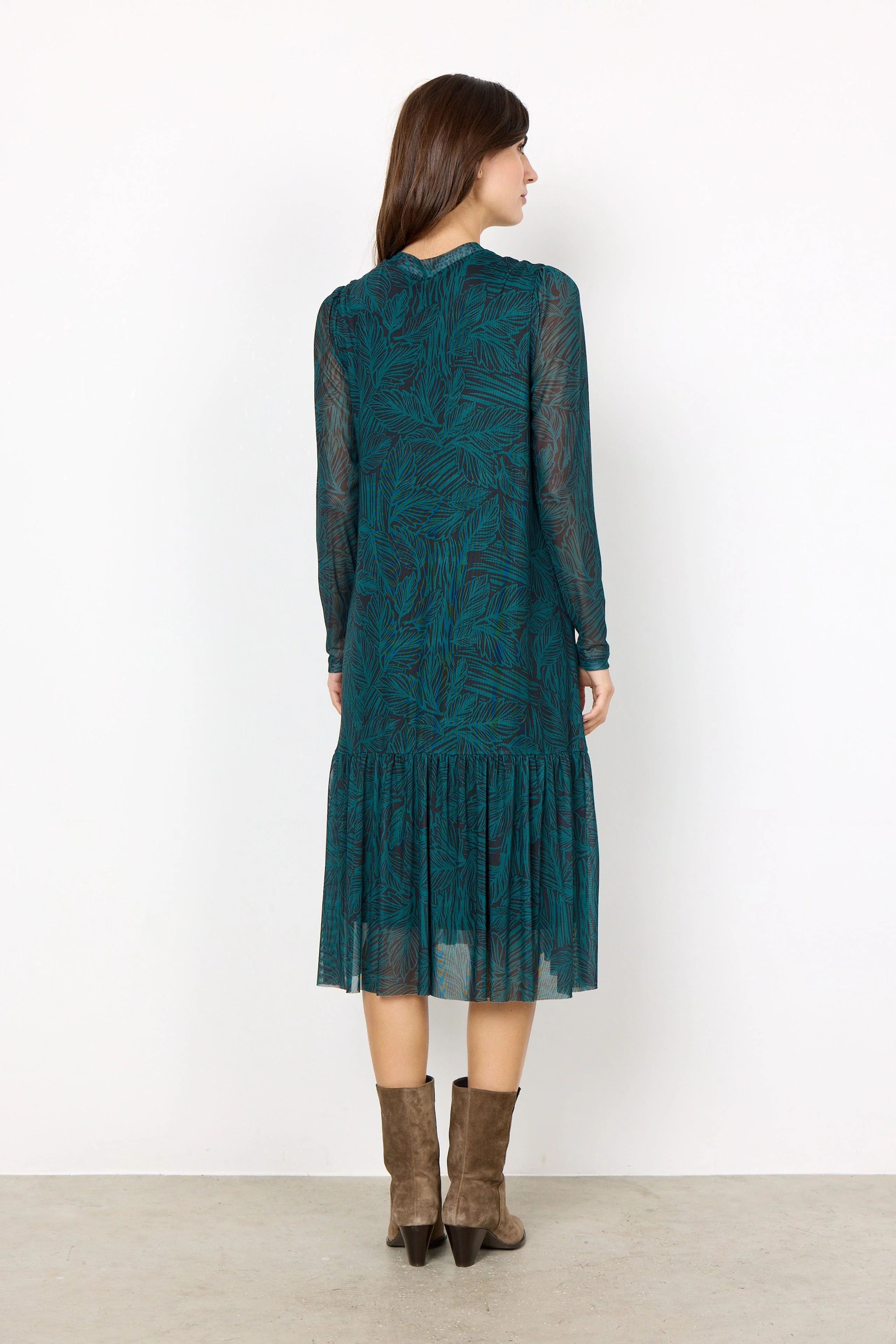 Alda Mesh Printed Dress - Shady Green Combi - Image 4