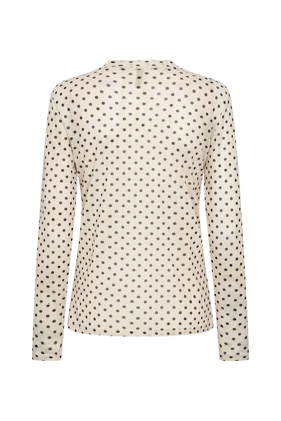 Alda Spot Mesh Long Sleeve Top - Cream Combi - Image 5