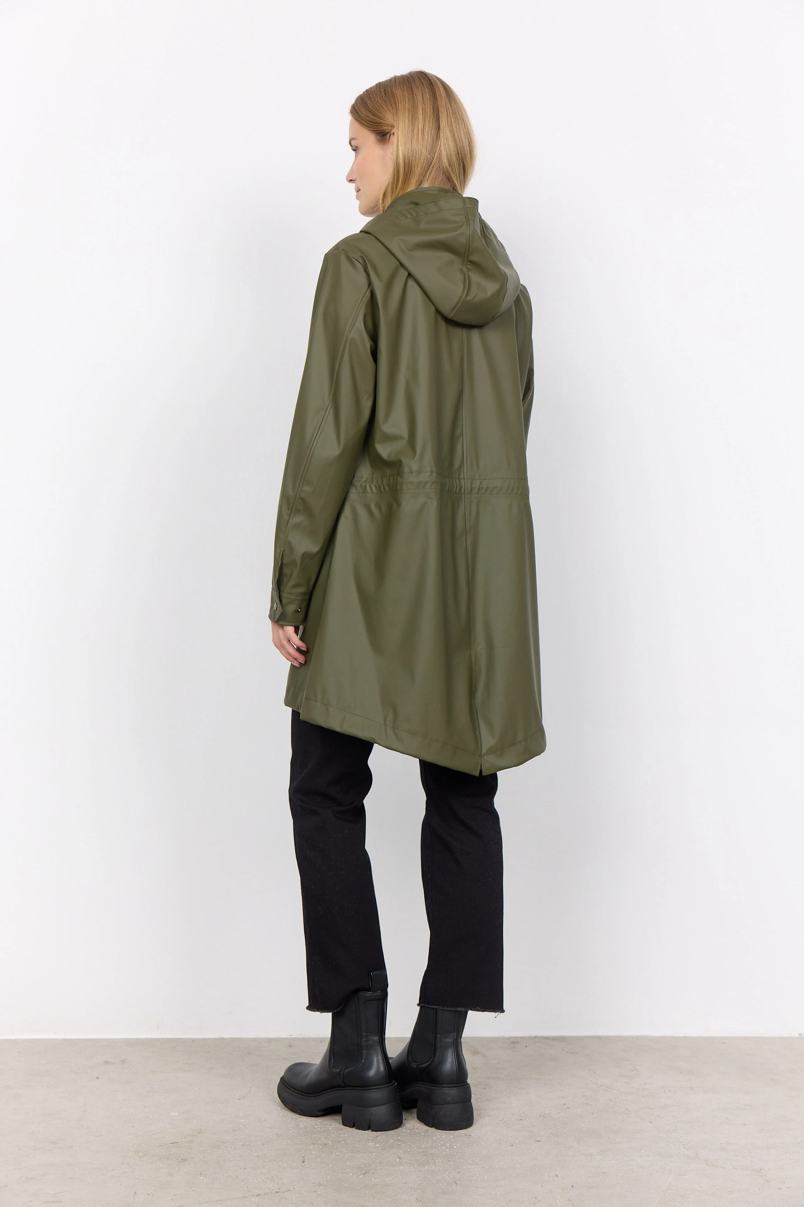 Alexa PU Rain Jacket - Olive - Image 3