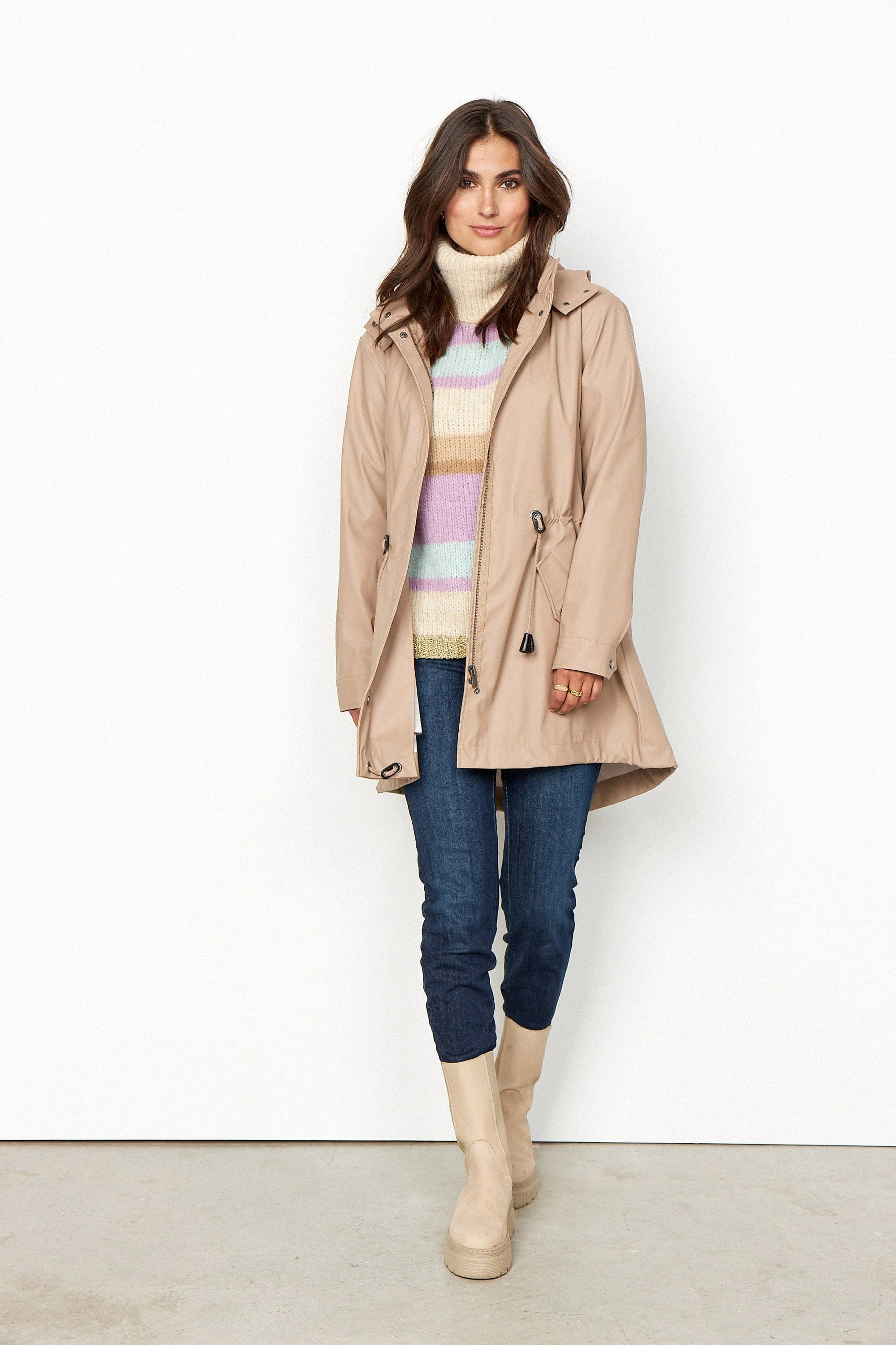Alexa PU Rain Jacket - Stucco Brown - Image 2
