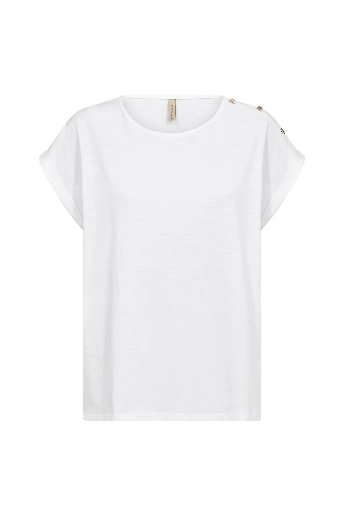 Babette Button-Detail T-Shirt - White